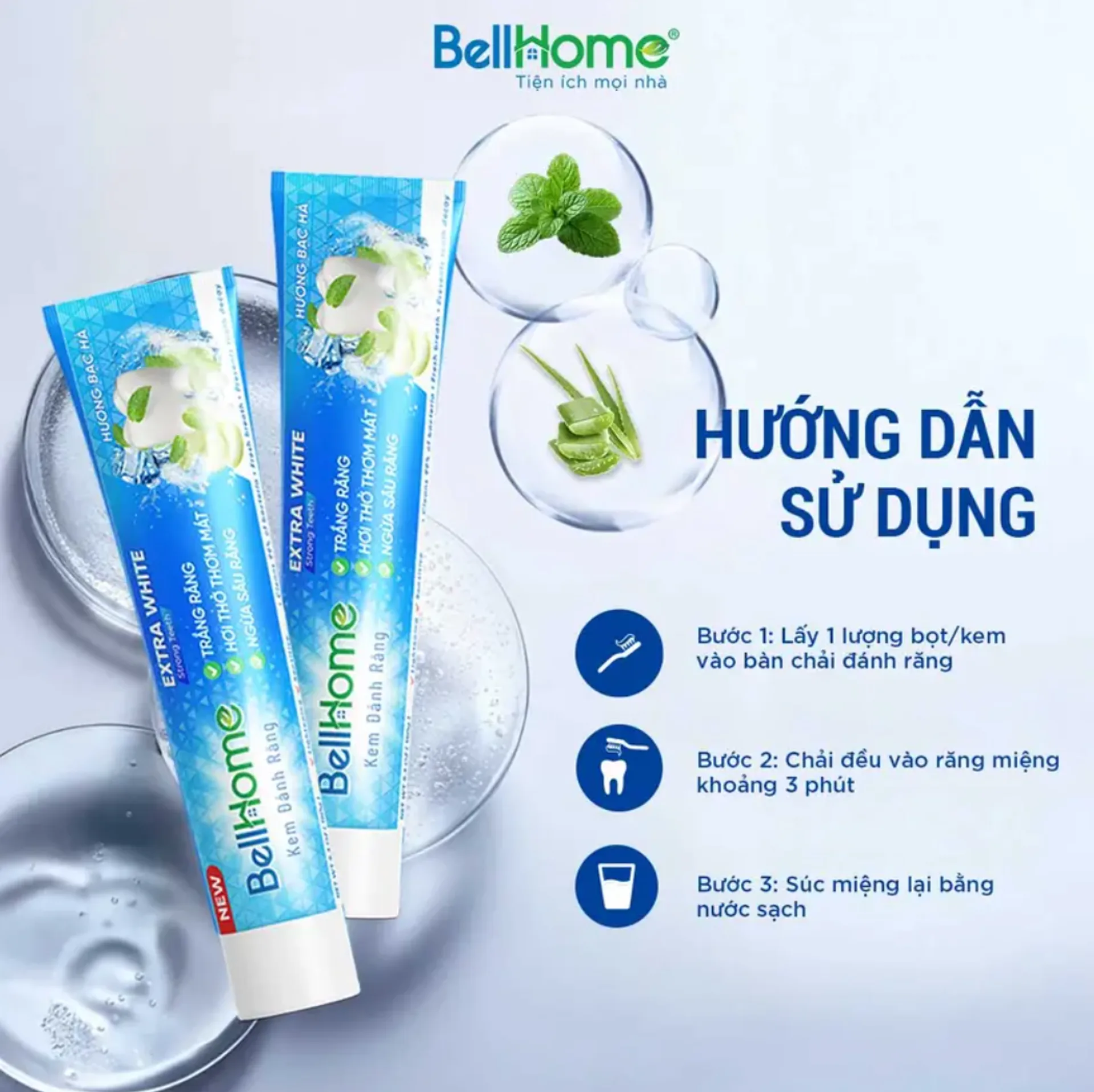 1 Tuýp Kem Đánh Răng Người Lớn Công Nghệ Sinh Học Bell Home 150G (ảnh 4/4)