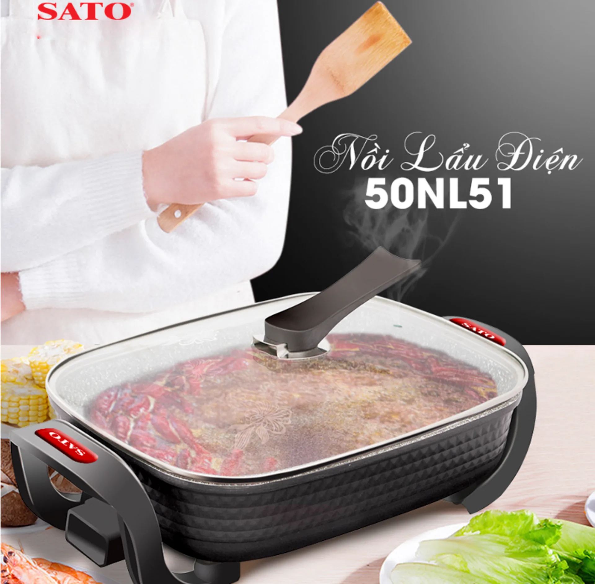 Nồi lẩu điện đa năng SATO 50NL51 5.0L