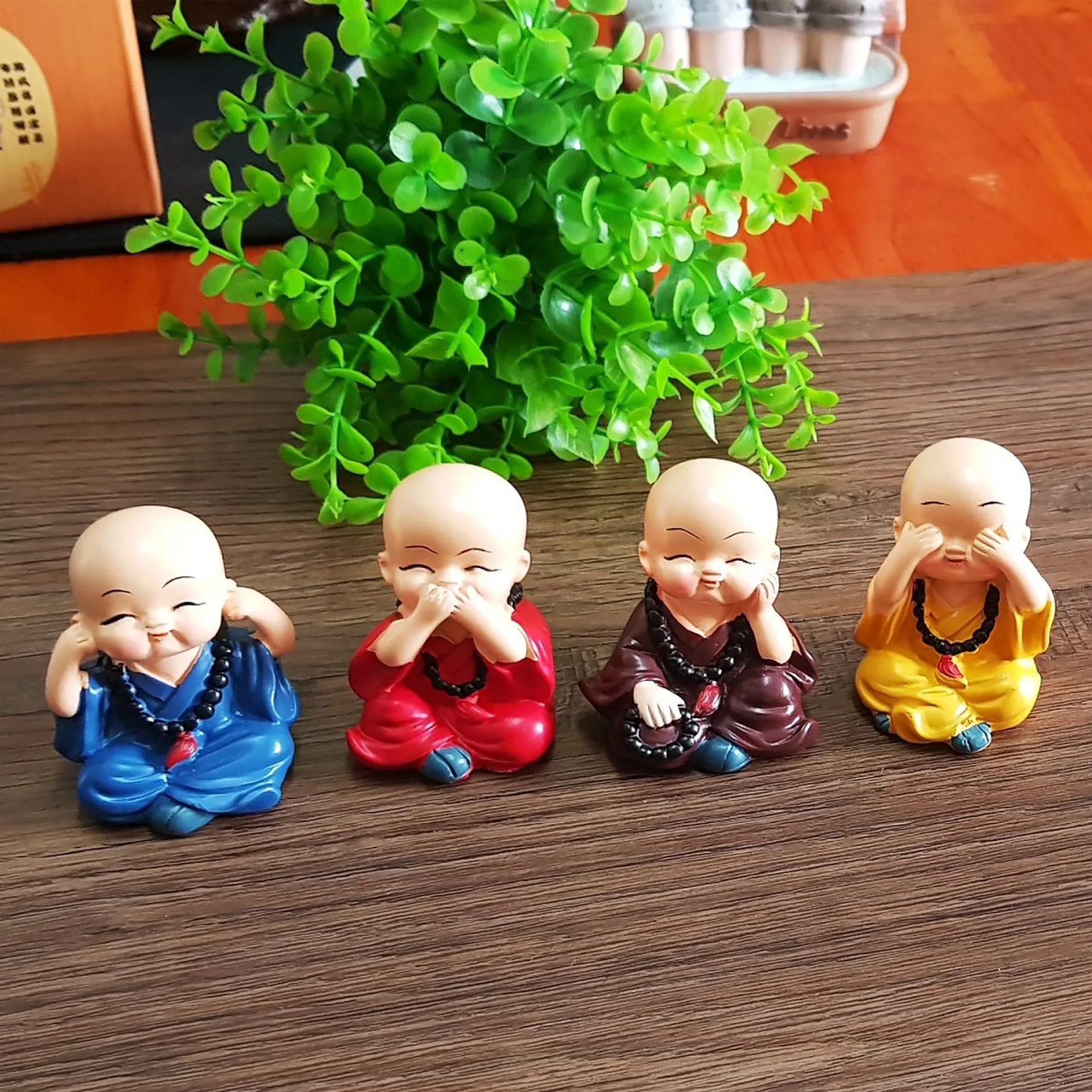 Bộ tượng tứ không 4 vị hòa thượng phong thủy, bộ tượng để ô tô bàn làm việc (ảnh 4/5)