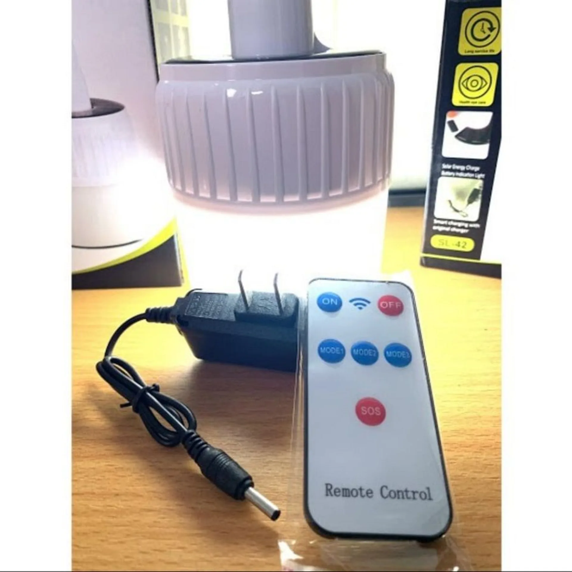 Bóng đèn tích điện có điều khiển từ xa, đèn led năng lượng mặt trời, bóng đèn led, đèn tích điện (ảnh 2/5)