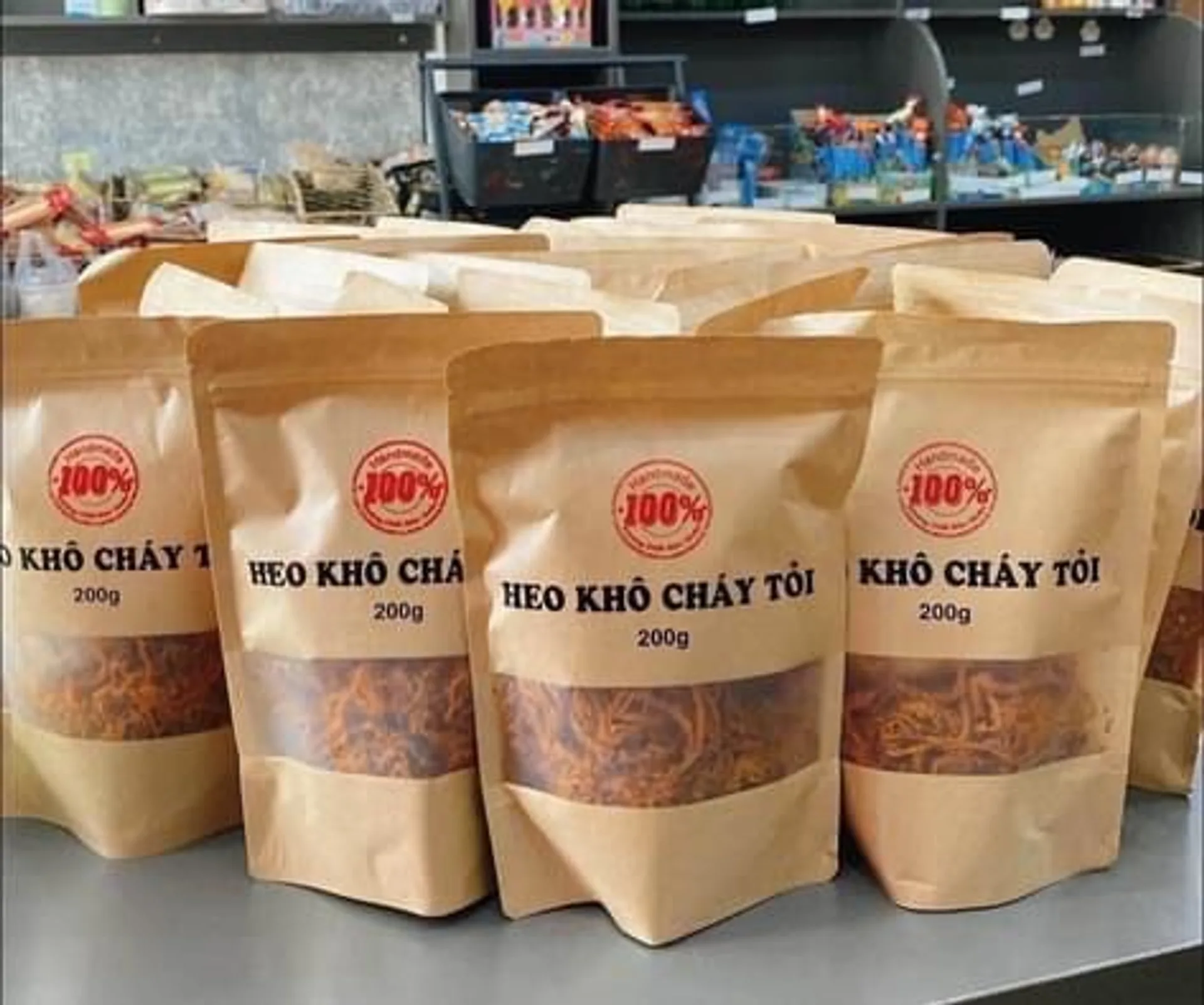 200 gr Heo khô cháy tỏi, không chất bảo quản