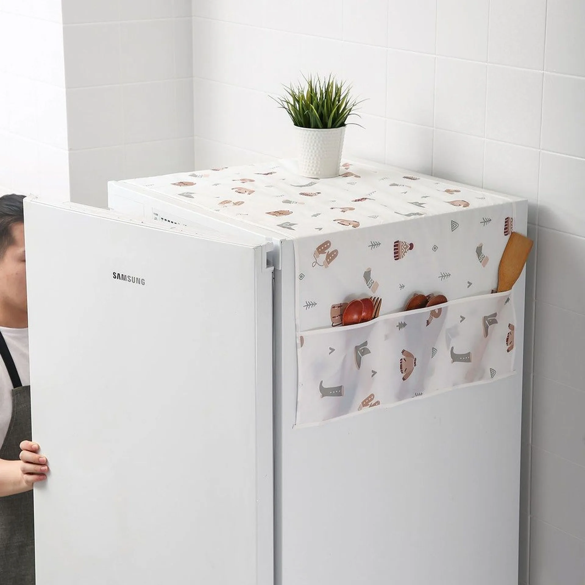Tấm phủ tủ lạnh lò vi sóng có túi đựng (ảnh 5/6)