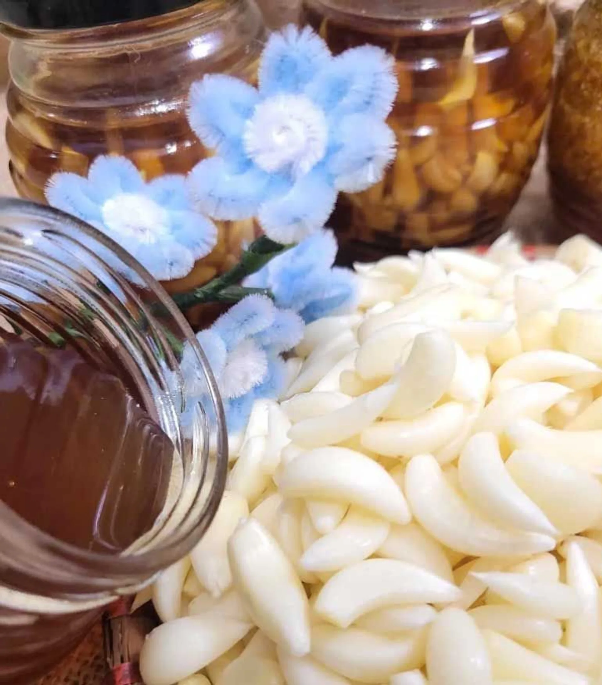 Tỏi LÝ SƠN Ngâm Mật Ong Thiên Nhiên - Hủ 600g - Nhuyễn và Tép