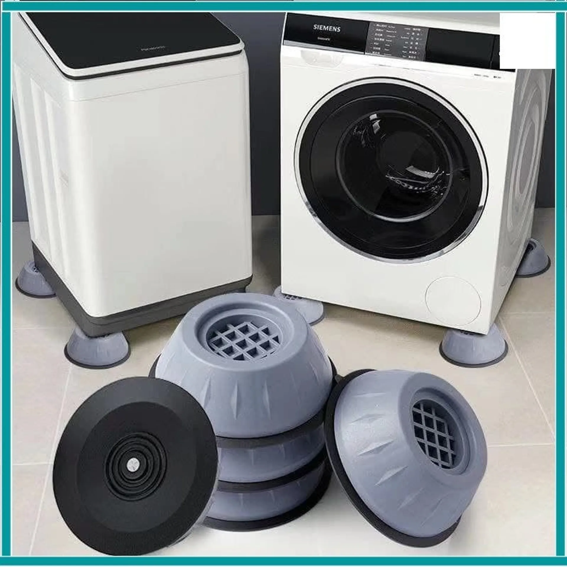 Chân chống rung máy giặt 4 miếng, đế chống ồn cách điện bảo vệ thiết bị sử dụng an toàn cho gia đình (ảnh 5/5)