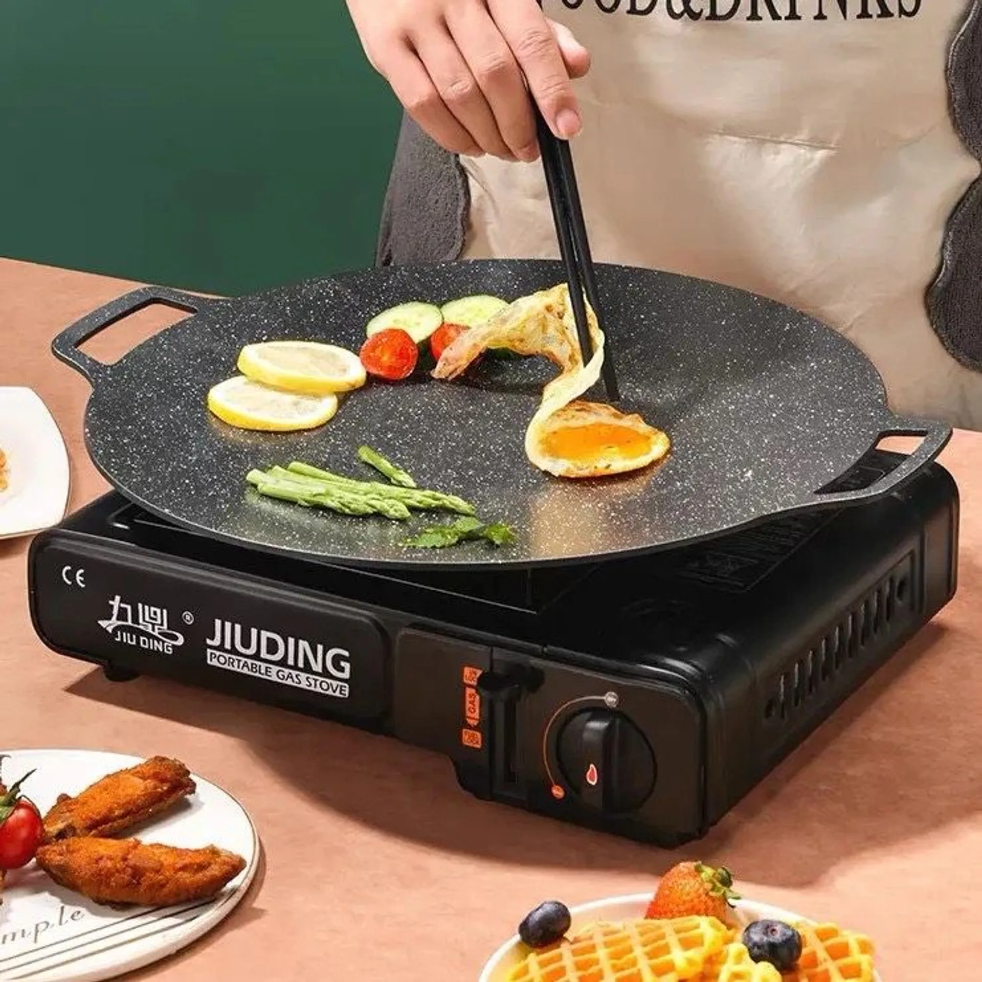 Chảo nướng đá không dầu chống dính size 34 cm, chảo đá nướng thịt kiểu Hàn Quốc (ảnh 3/5)