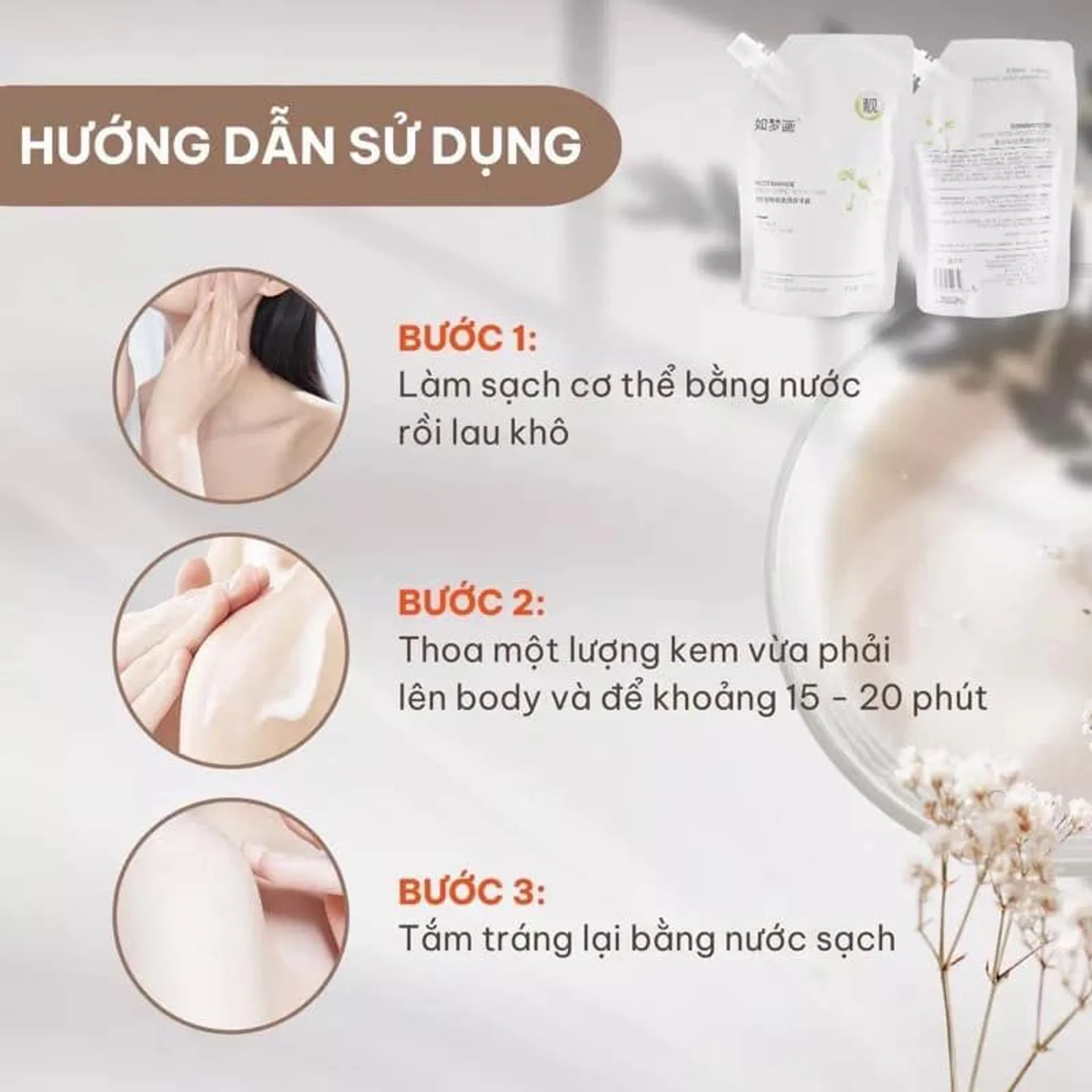 Ủ Trắng Body Toàn Thân Trắng Da Mềm Mịn Dưỡng Da Tay, Chân, Đầu Gối Hunmui Nội Địa Trung (ảnh 5/6)