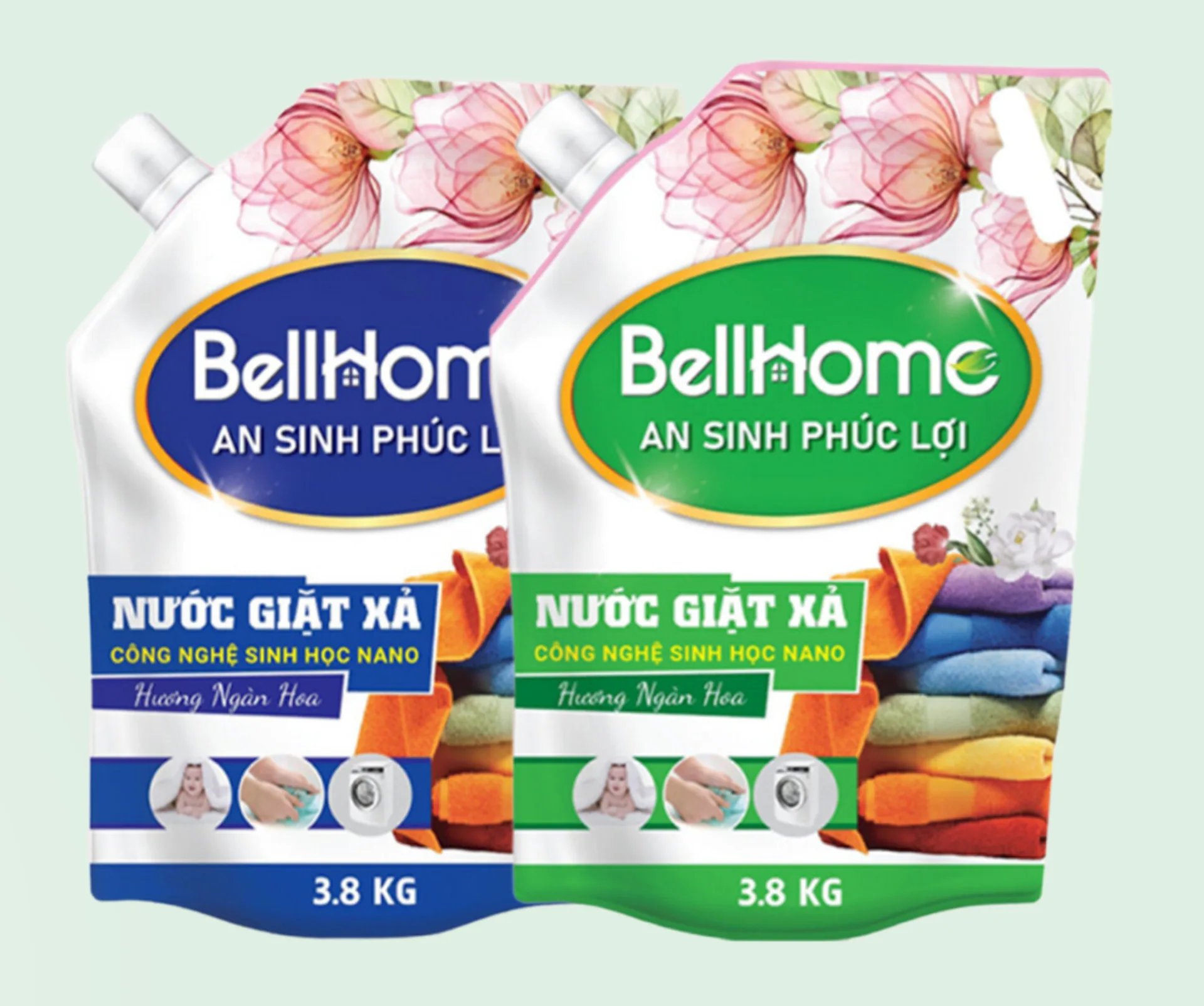 Túi Nước Giặt Xả Công Nghệ Sinh Học Bell Home 3,8 KG