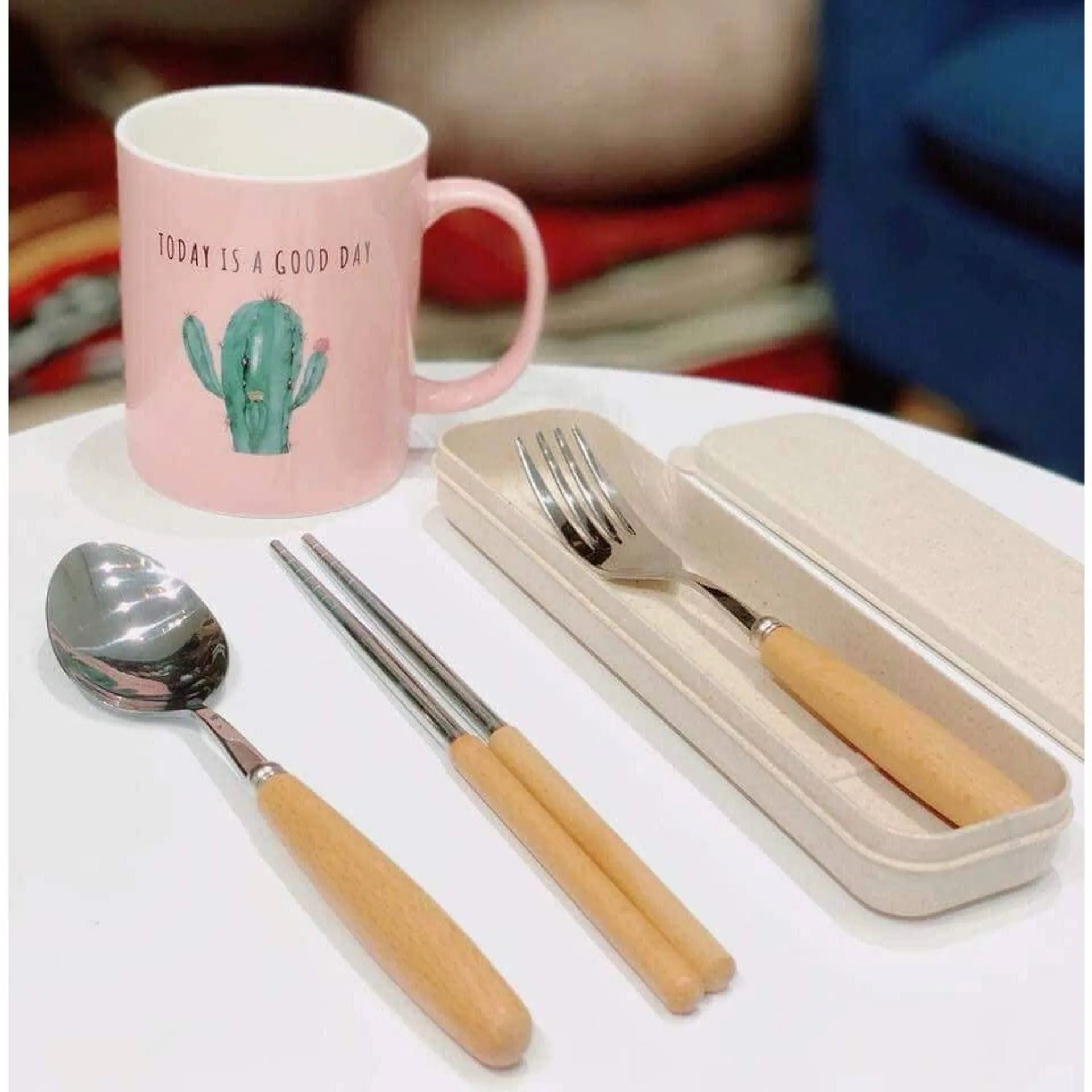 Hộp set 3 đũa thìa dĩa lúa mạch, bộ thìa dĩa đũa hộp lúa mạch (ảnh 2/5)