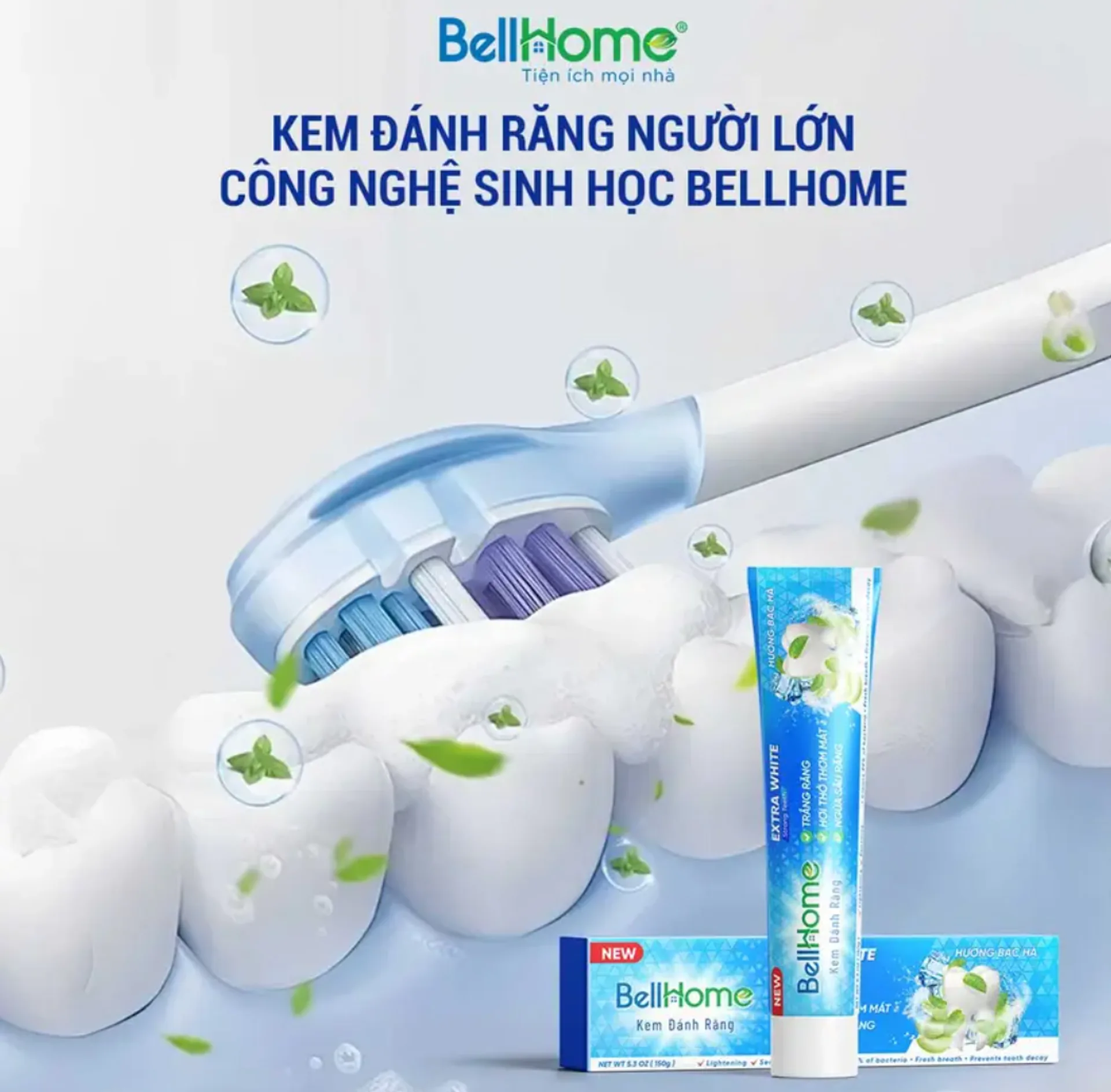 1 Tuýp Kem Đánh Răng Người Lớn Công Nghệ Sinh Học Bell Home 150G (ảnh 3/4)