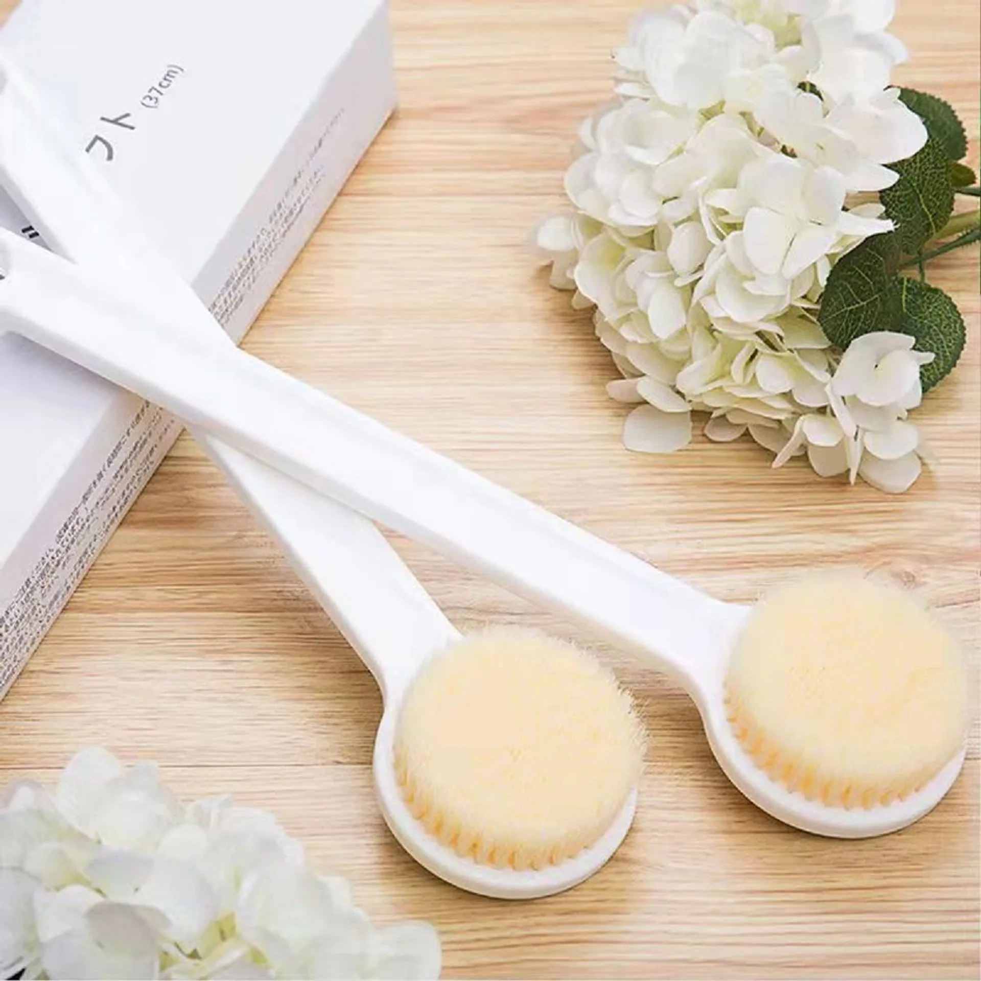 Bàn chải cọ lưng cán dài làm sạch tế bào chết, cây chà lưng lông siêu mềm
