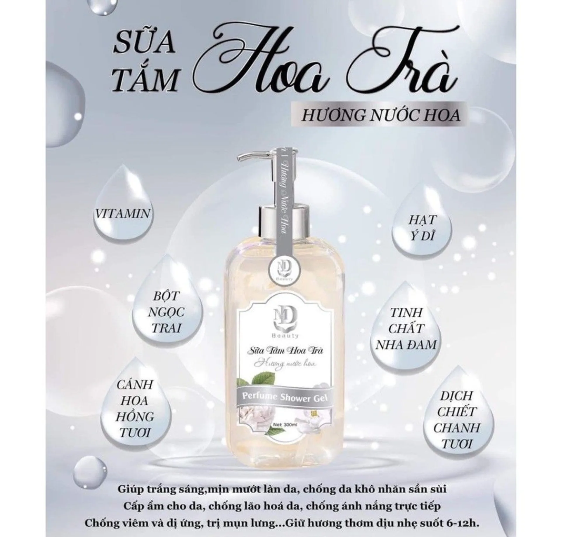 Sữa tắm hoa trà_ Thơm lâu mùi nước hoa