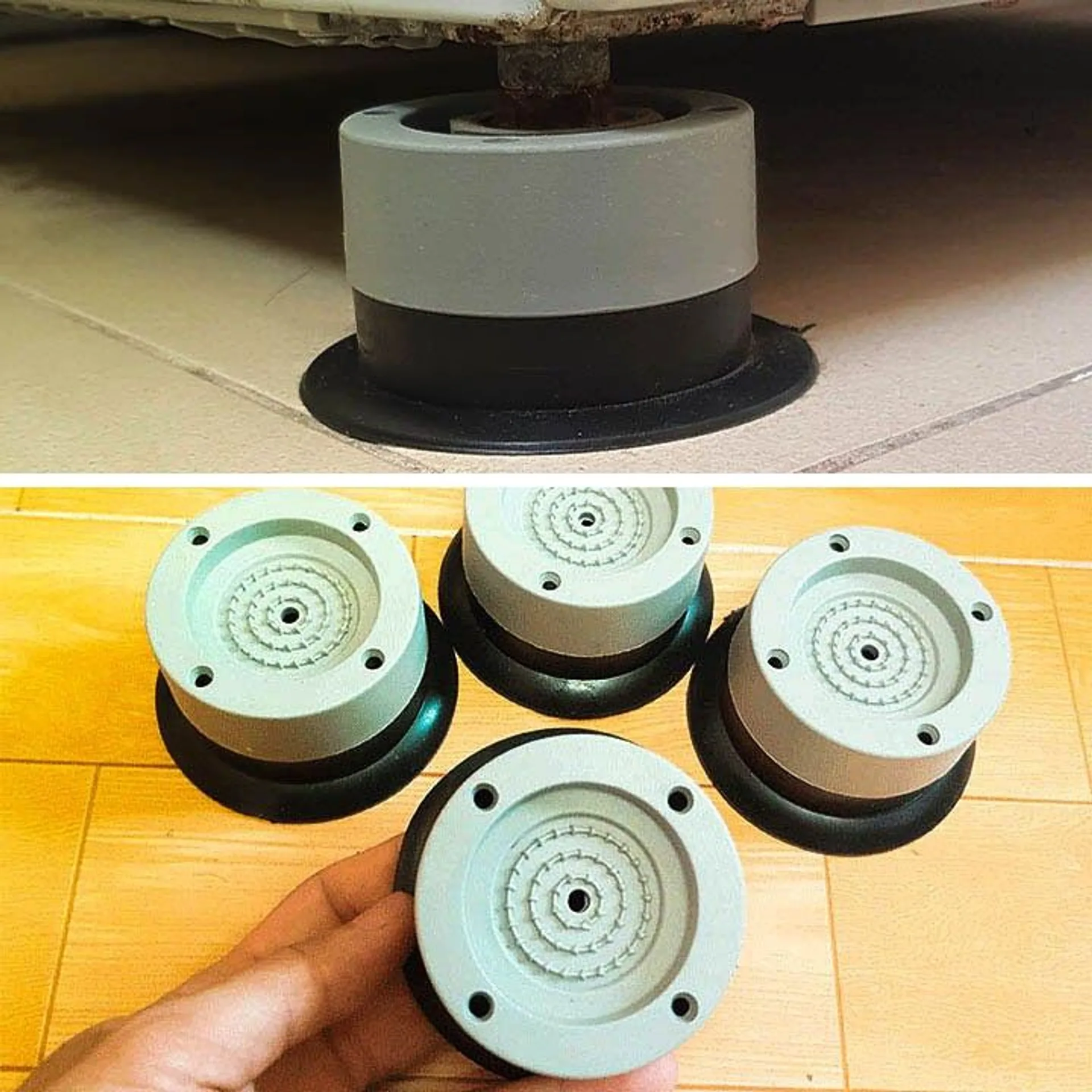 Set 4 chân đế chống rung máy giặt, đế máy giặt chống rung lắc, đế tủ lạnh có hít chân không (ảnh 5/5)
