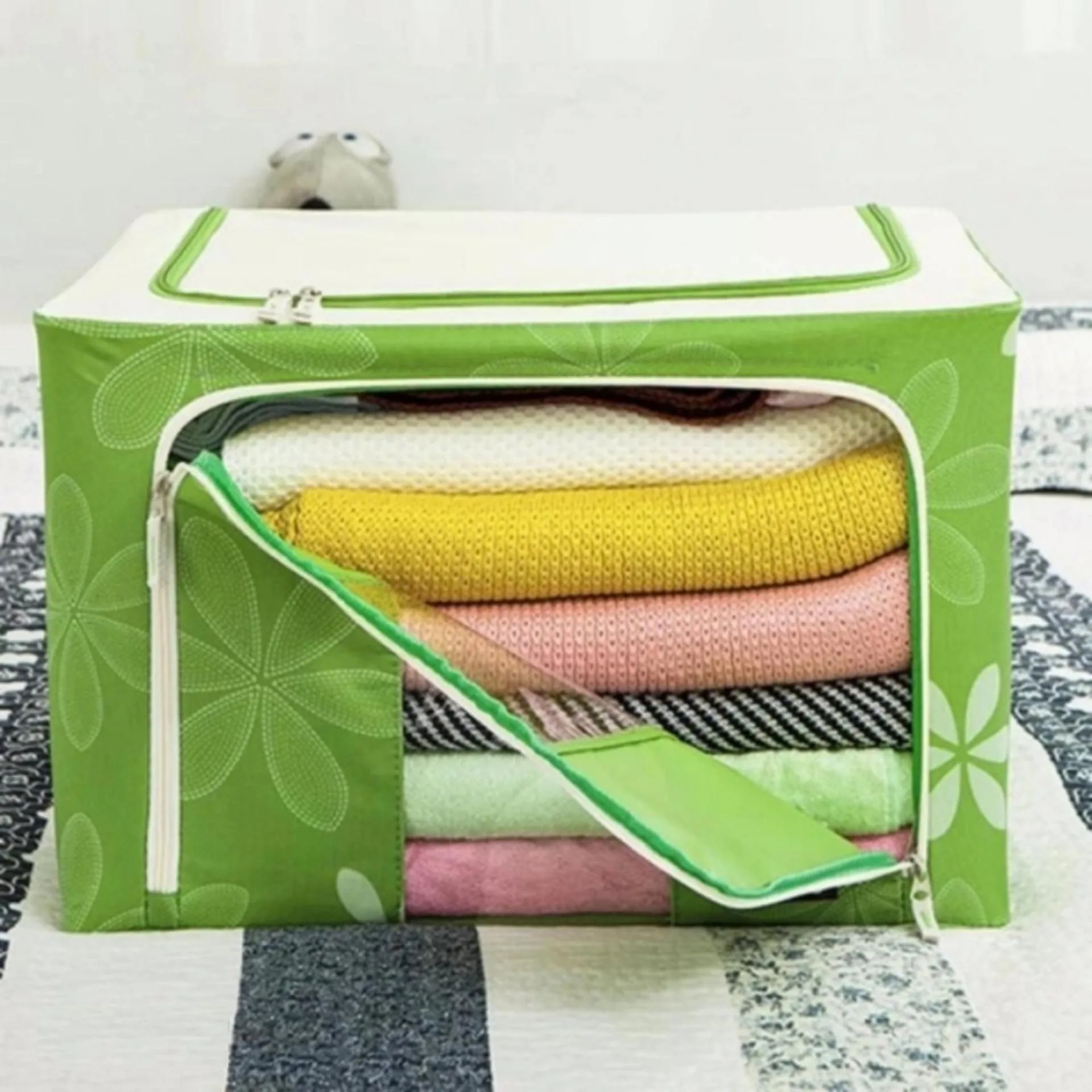 Túi đựng chăn màn khung sắt cao cấp tiện lợi, hộp đựng quần áo chăn màn gấp gọn (ảnh 3/5)