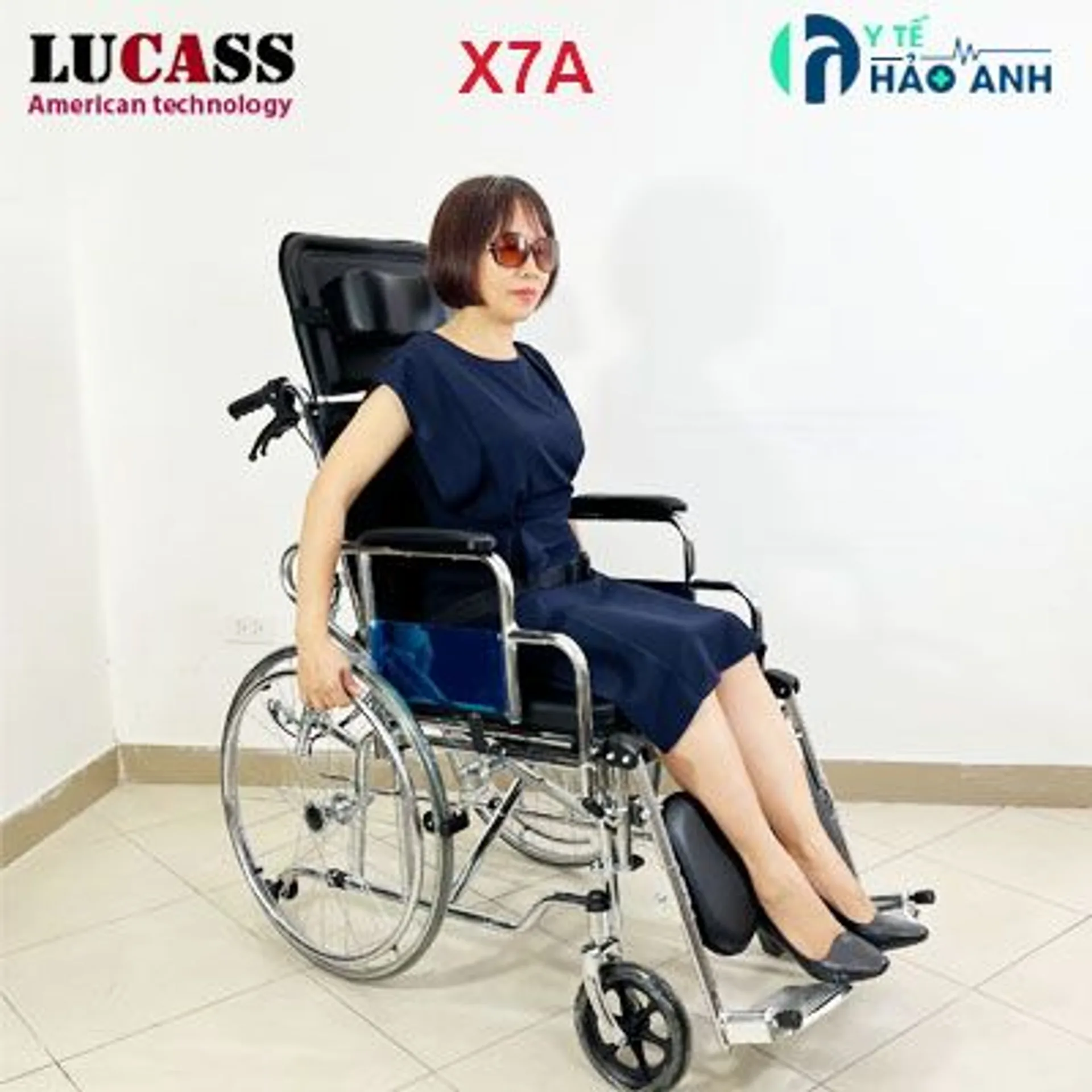 Xe lăn đa năng Lucass X7A có bô vệ sinh, ngả nằm, chống lật (ảnh 4/5)