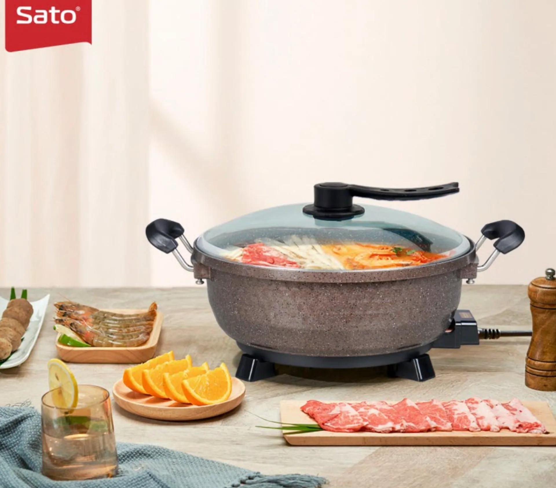 Nồi lẩu điện đa năng SATO 50NL52 5.0L