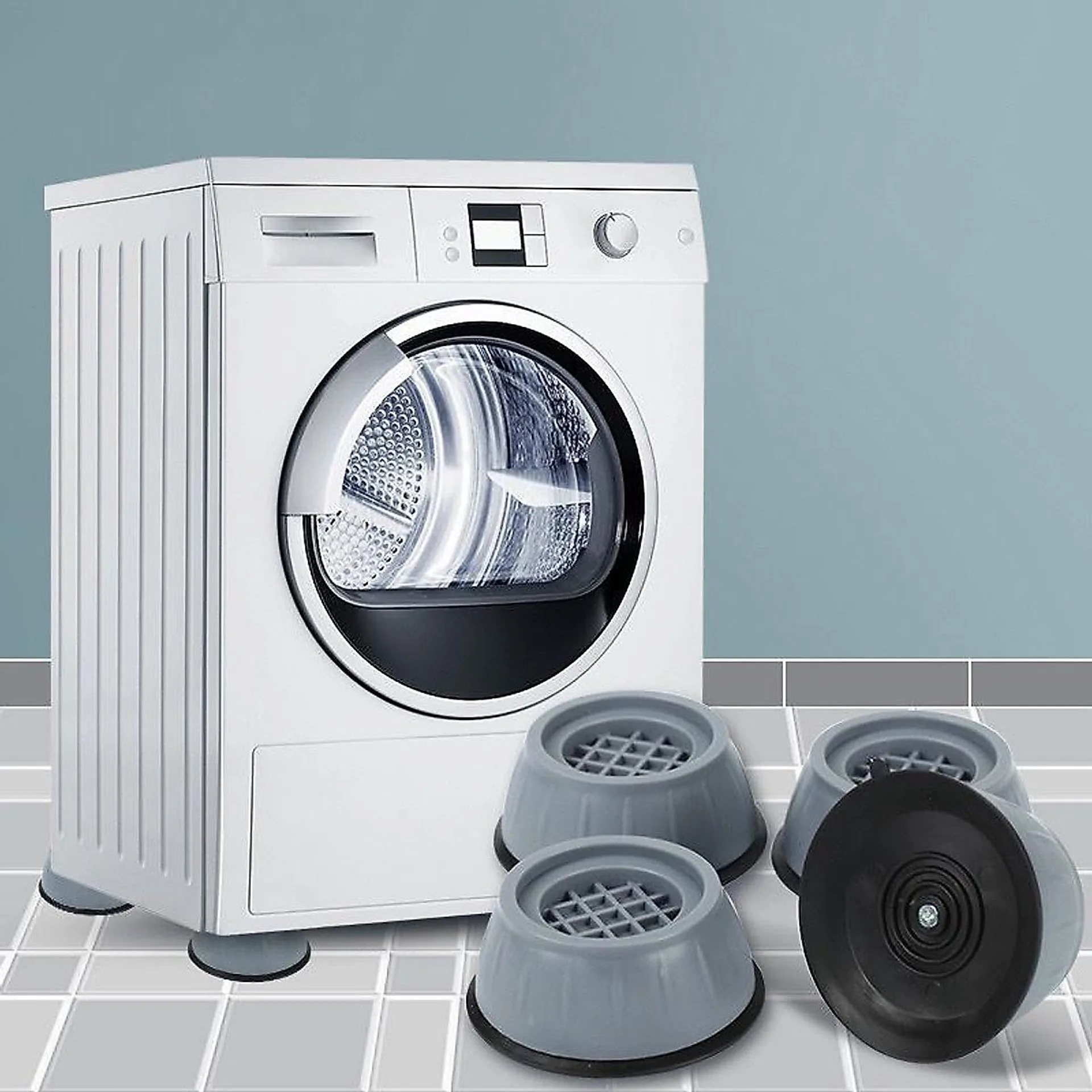 Chân chống rung máy giặt 4 miếng, đế chống ồn cách điện bảo vệ thiết bị sử dụng an toàn cho gia đình