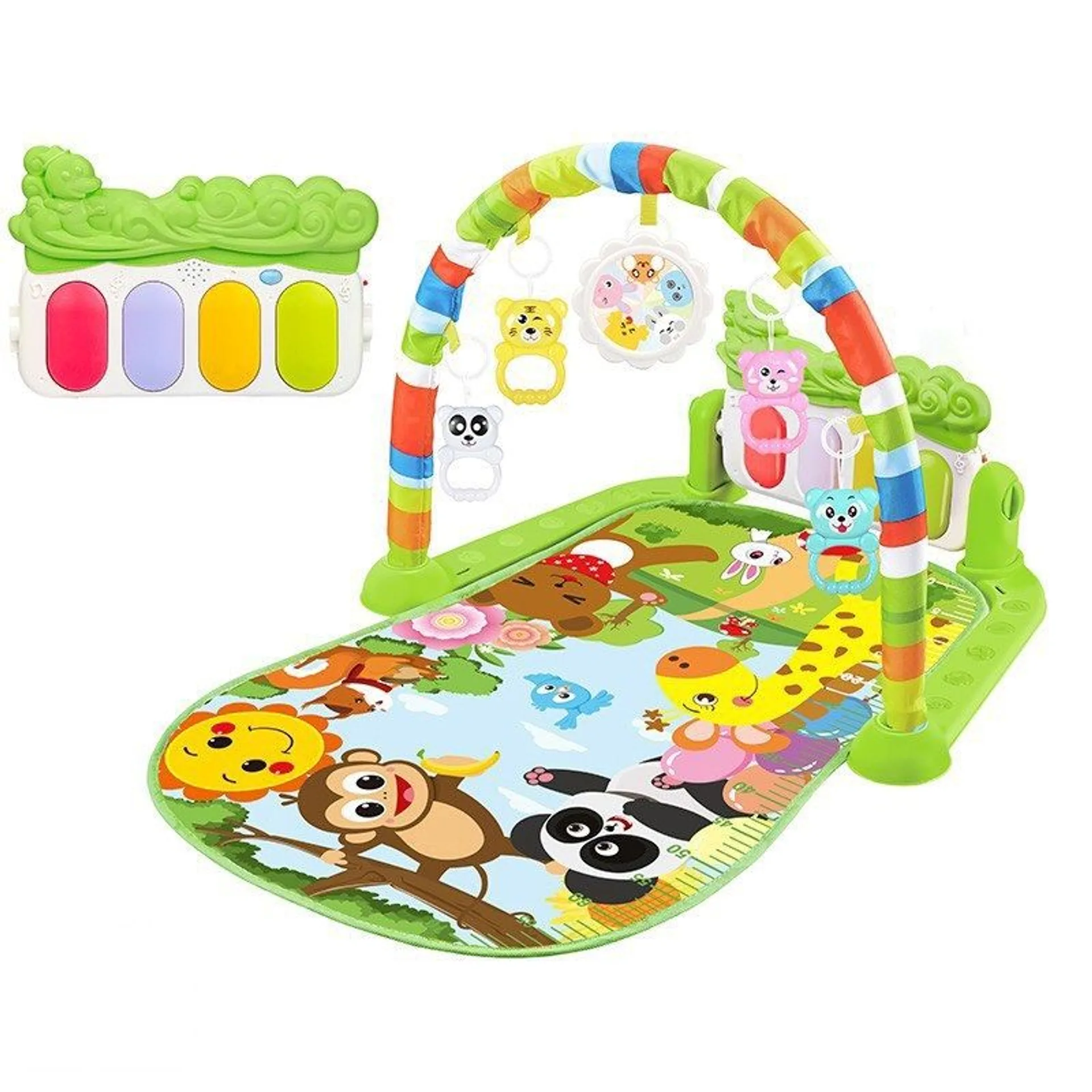 Thảm nằm chơi cho bé hình thú đáng yêu có đèn và nhạc, thảm đàn piano, thảm cho trẻ sơ sinh (ảnh 3/5)