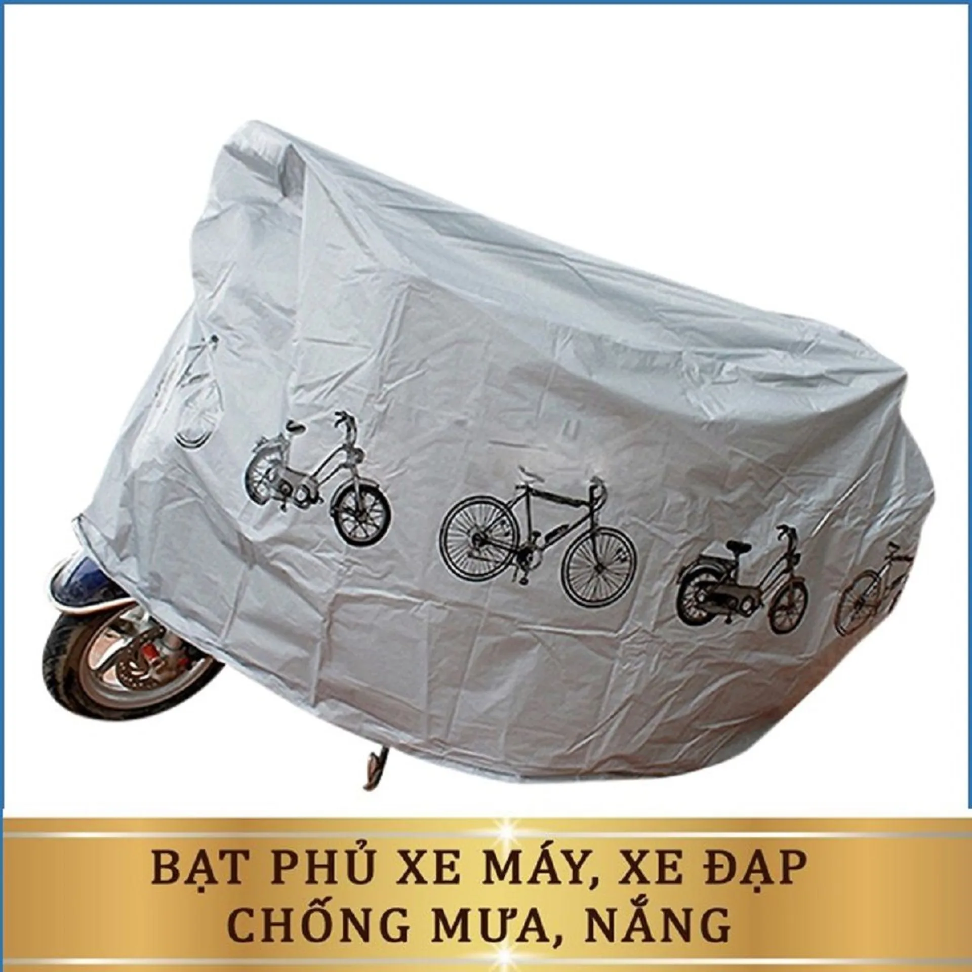Bạt phủ xe máy, xe đạp che mưa chống nắng chống thấm nước, áo chùm xe, bạt che xe (ảnh 3/5)