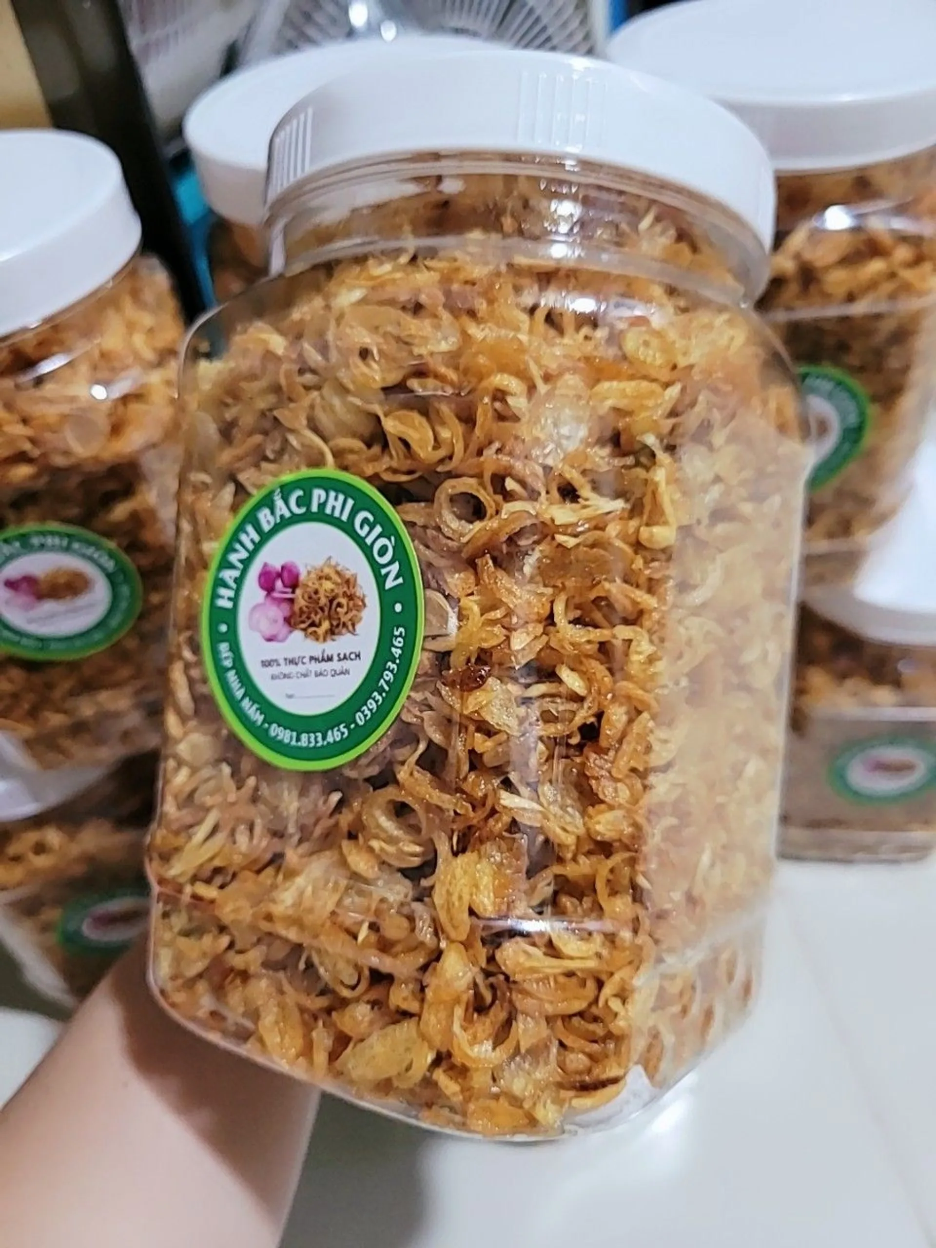 COMBO 1KG Hành Bắc Phi + Tỏi Bắc Phi (mỗi hủ 500gr) - Hành Tỏi phi thu công - Dùng 1 lần dầu (ảnh 3/5)