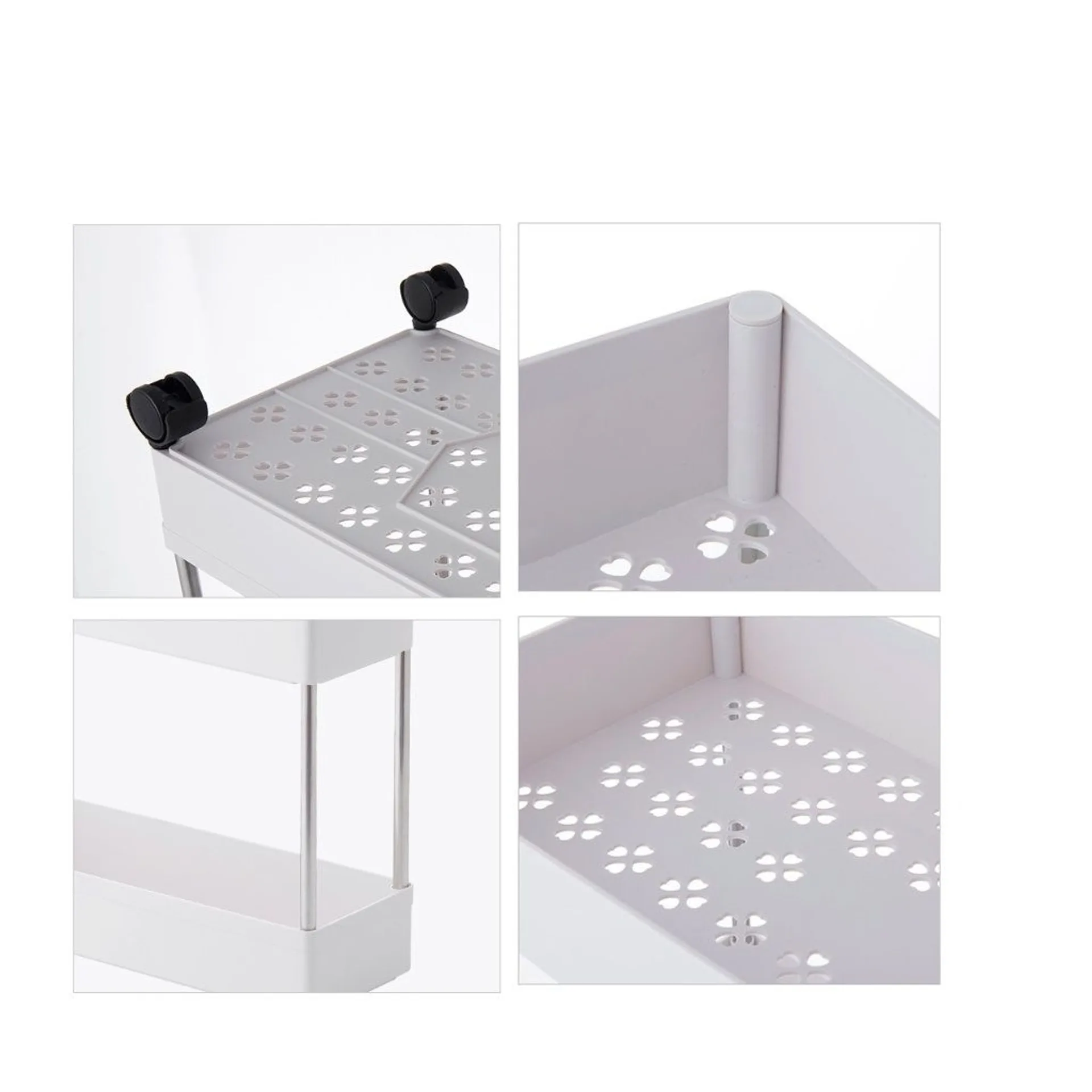 Kệ đựng đồ đa năng 4 tầng có bánh xe, kệ đẩy chuyển dụng cho spa (ảnh 4/5)