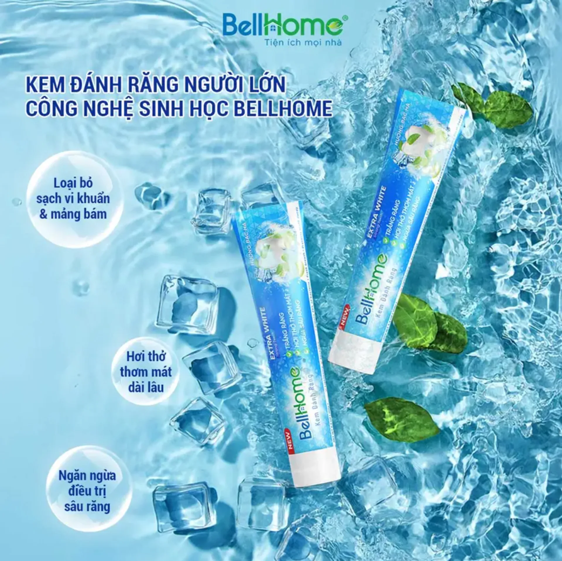 1 Tuýp Kem Đánh Răng Người Lớn Công Nghệ Sinh Học Bell Home 150G (ảnh 2/4)