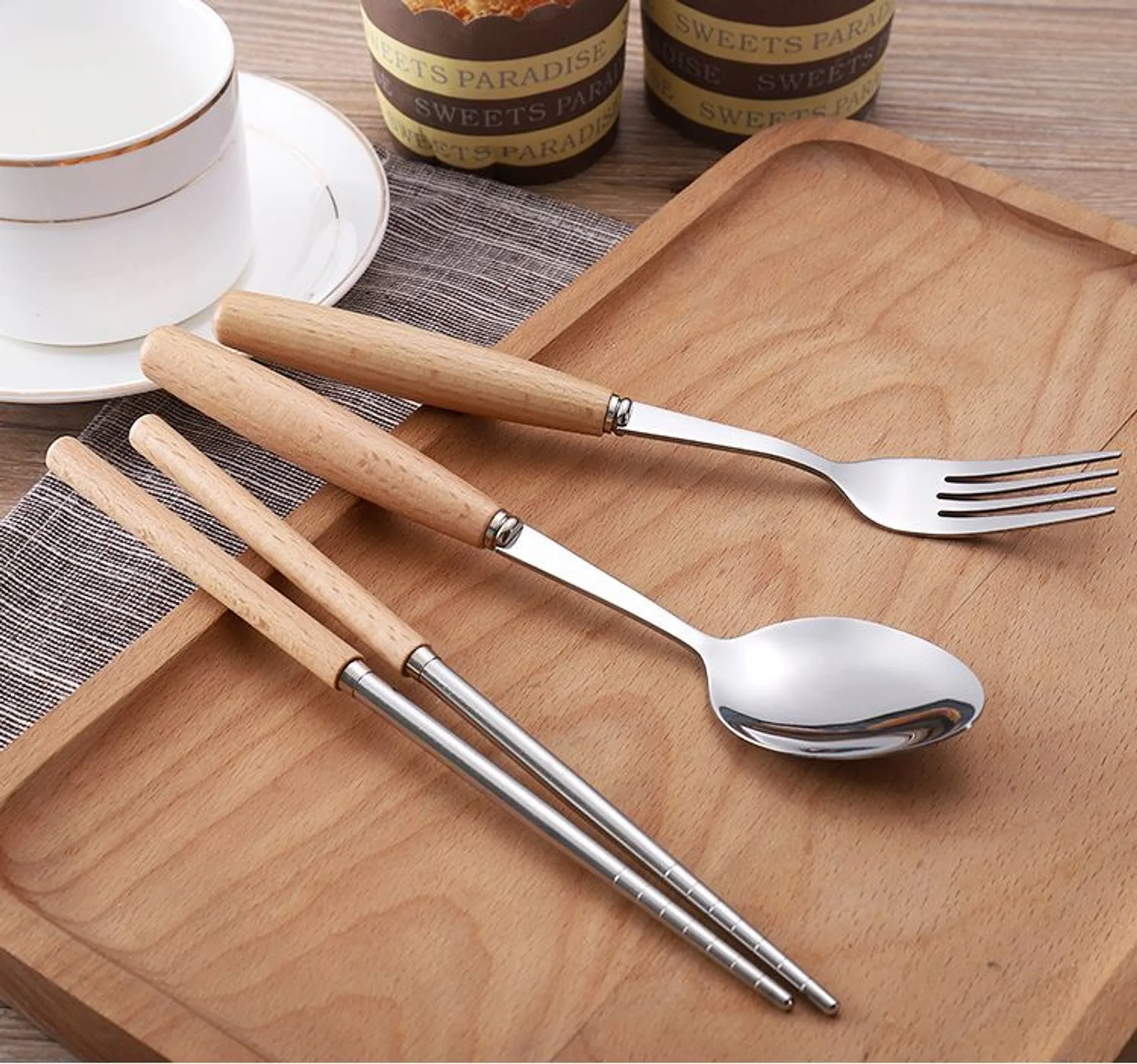 Hộp set 3 đũa thìa dĩa lúa mạch, bộ thìa dĩa đũa hộp lúa mạch (ảnh 3/5)