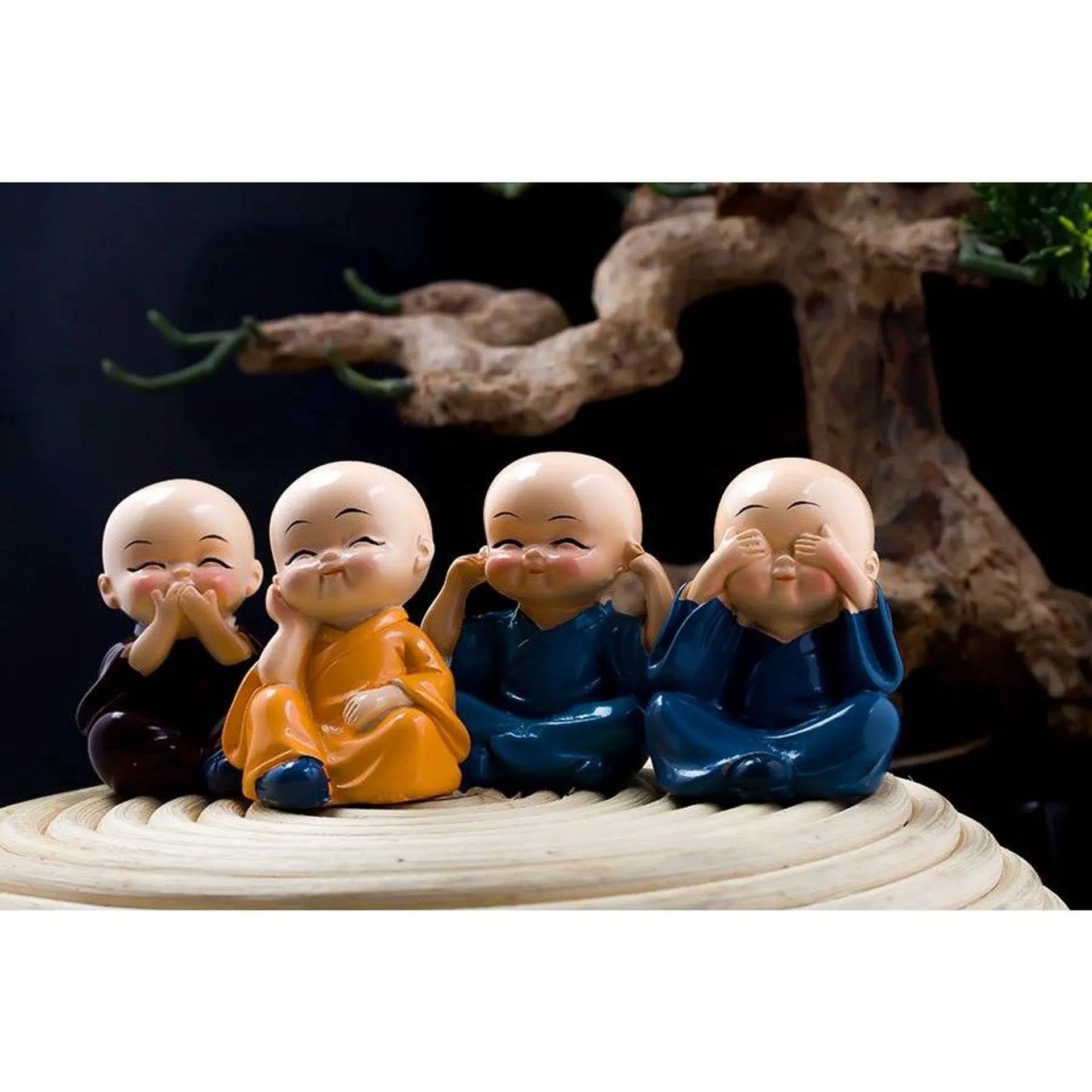 Bộ tượng tứ không 4 vị hòa thượng phong thủy, bộ tượng để ô tô bàn làm việc (ảnh 2/5)