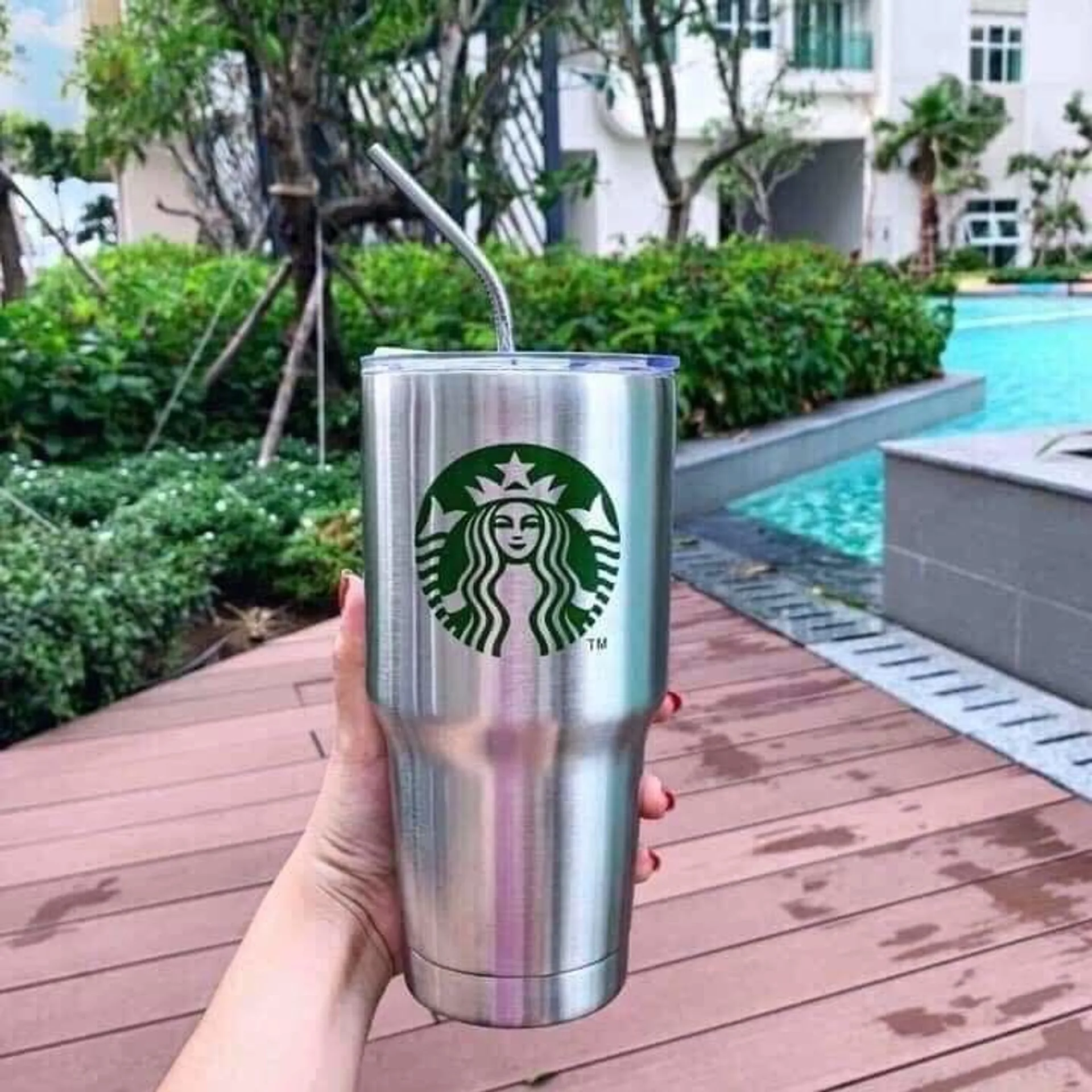 Ly giữ nhiệt 900ml kèm ống hút và thanh cọ rửa, cốc inox 900ml giữ nhiệt 4-6h (ảnh 4/5)