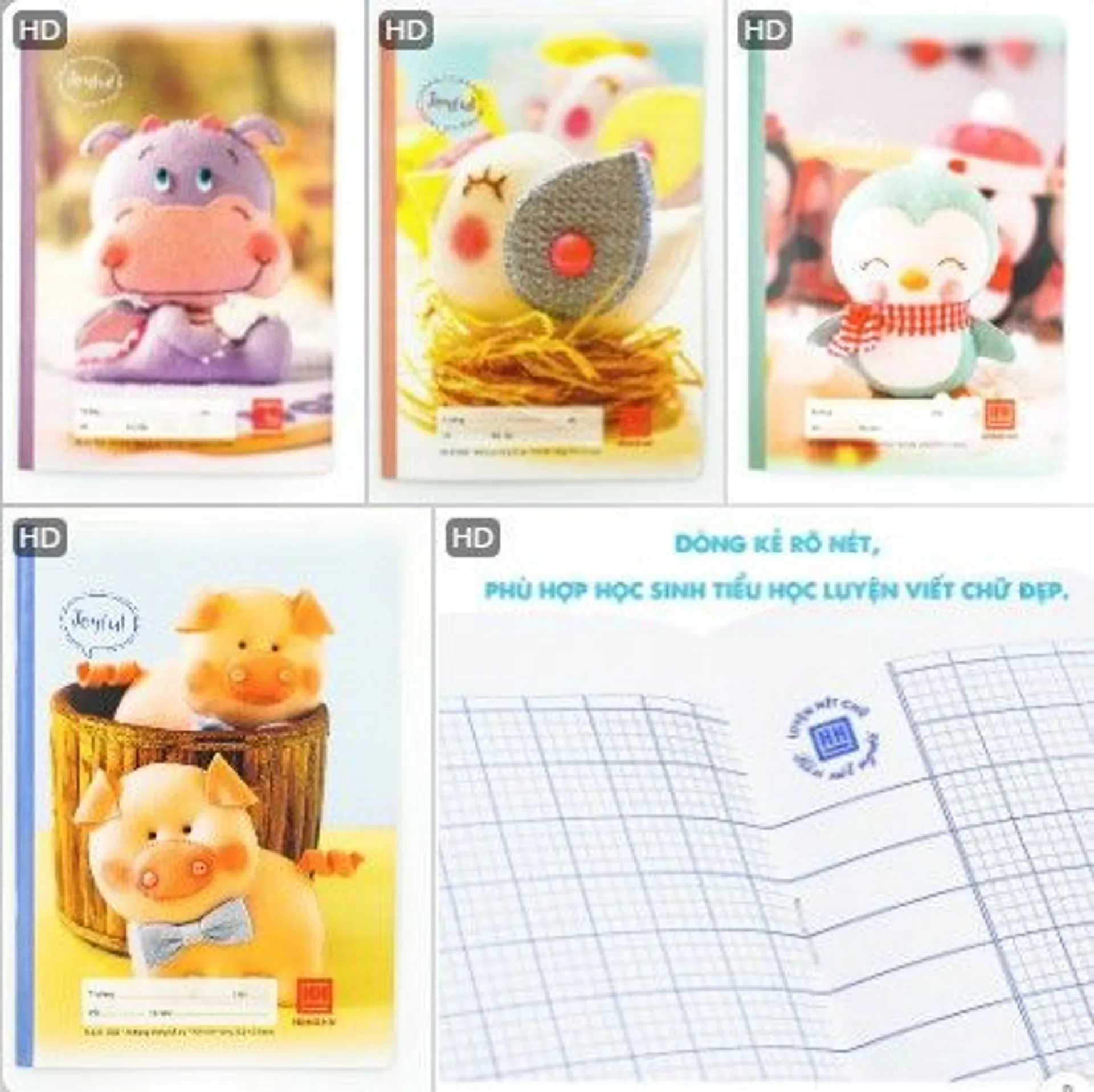 Set 10 quyển vở 4 ô ly Hồng Hà Joyful 48 trang