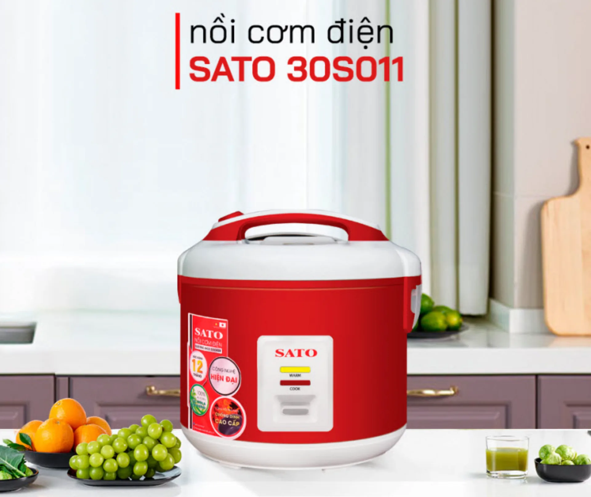 Nồi Cơm Điện SATO 30S011 3.0L