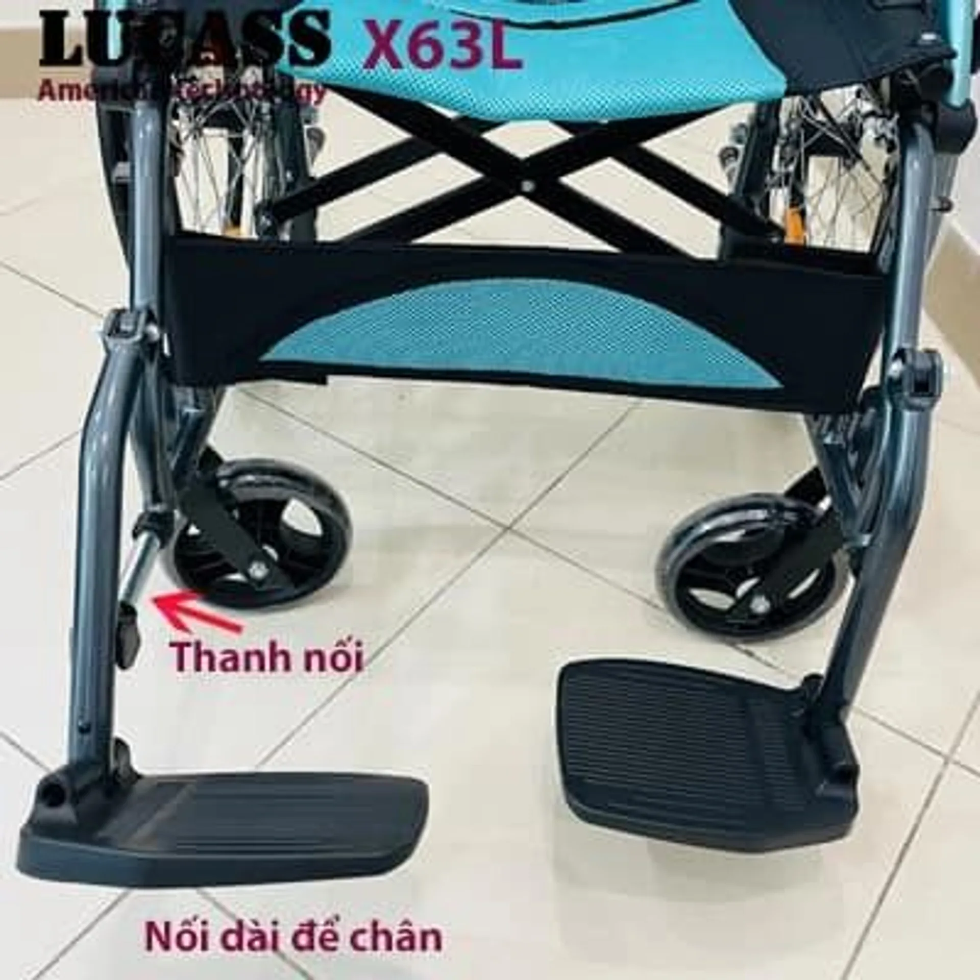 Xe lăn siêu gọn nhẹ Lucass X63L xanh (ảnh 3/6)