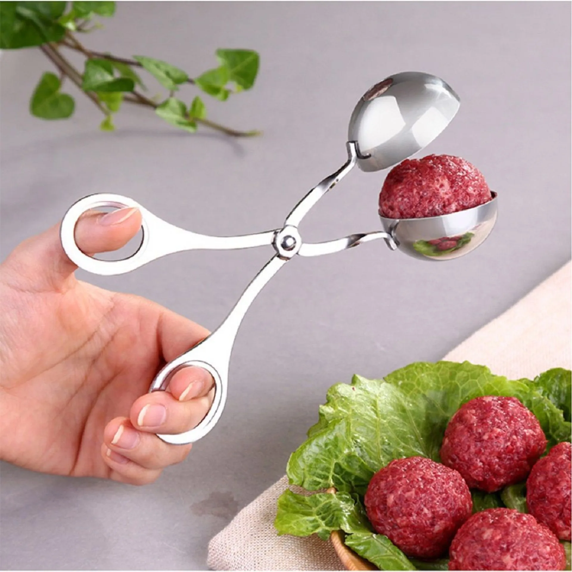 Dụng cụ kẹp thịt viên chả viên inox đa năng, kẹp thịt viên tròn (ảnh 4/6)