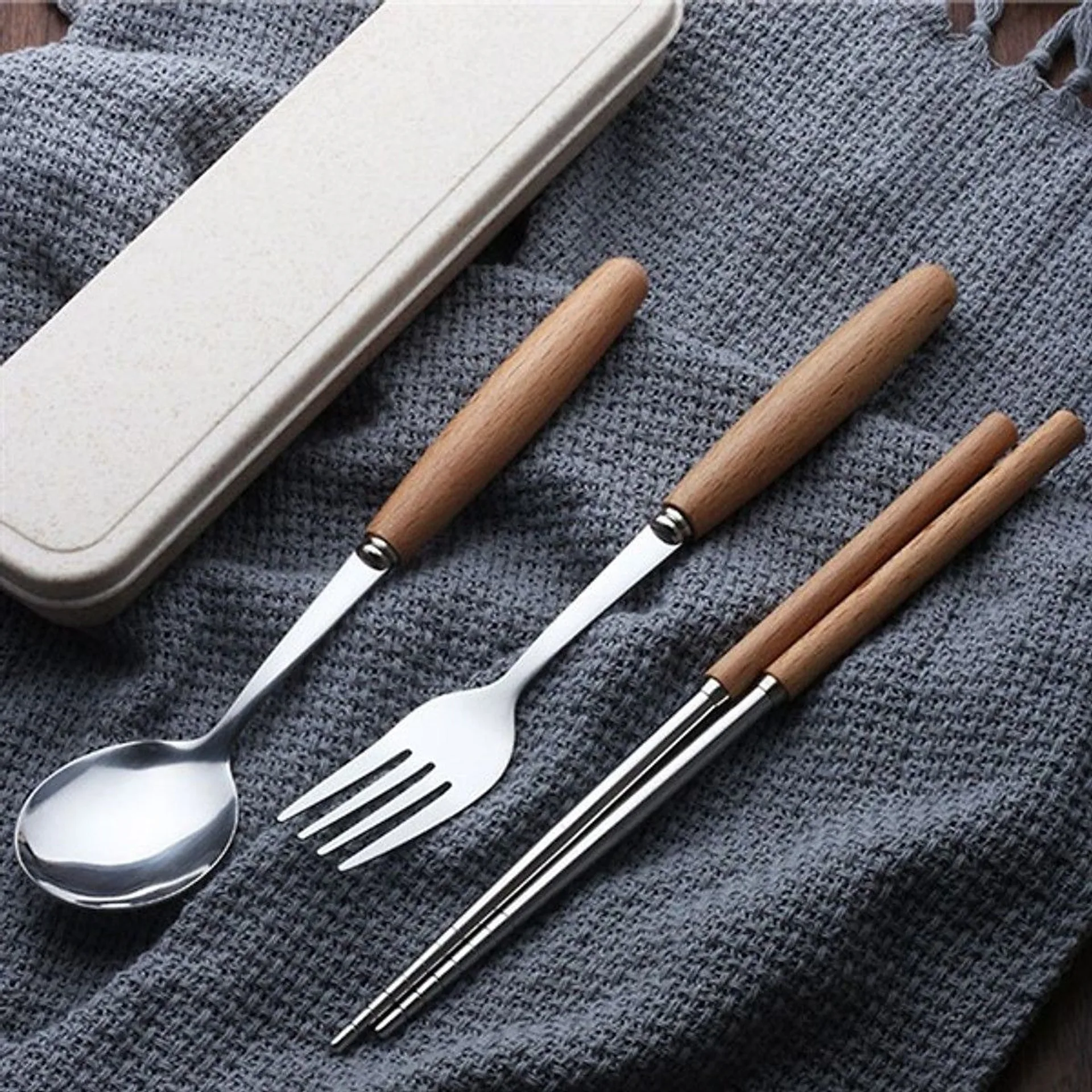 Hộp set 3 đũa thìa dĩa lúa mạch, bộ thìa dĩa đũa hộp lúa mạch (ảnh 5/5)
