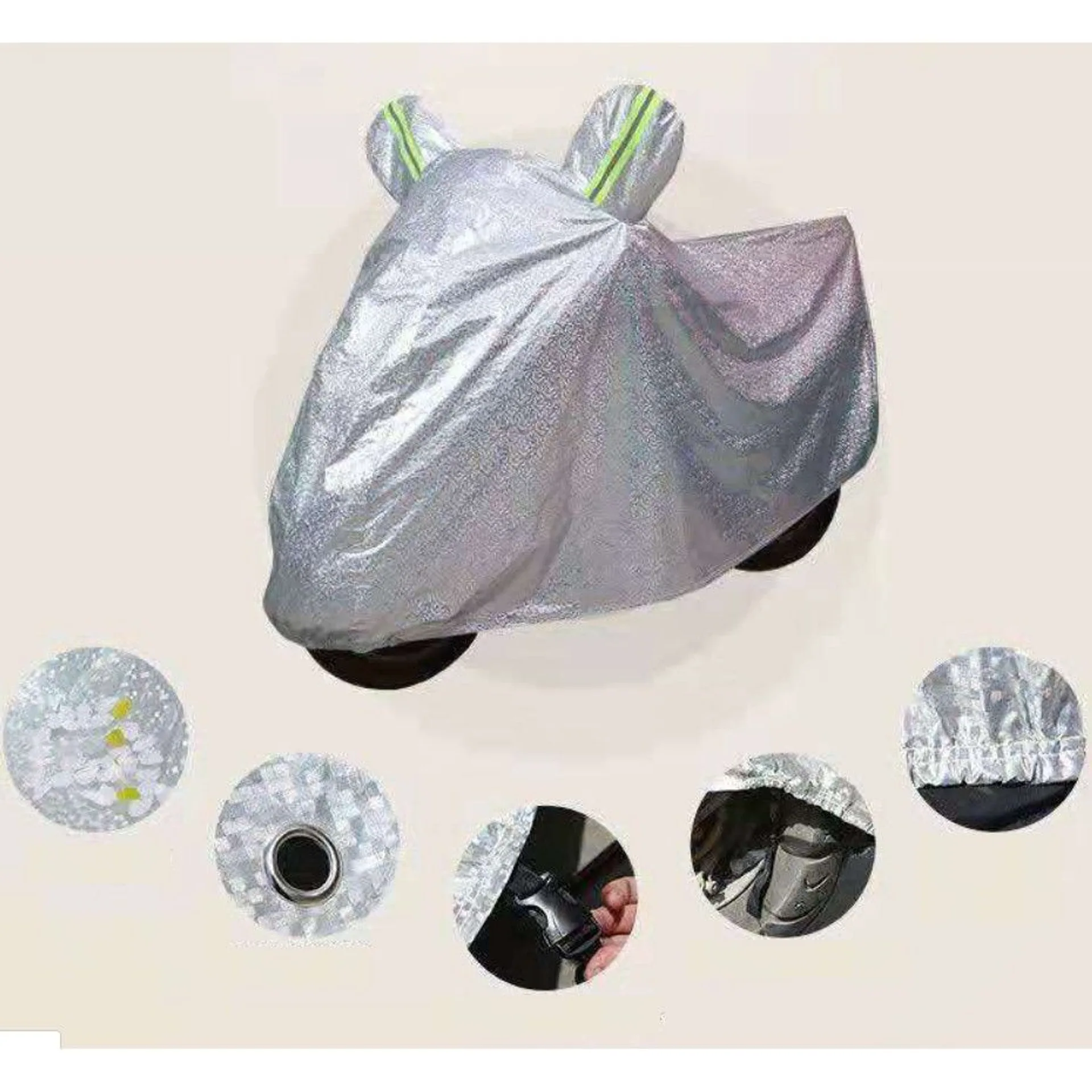Bạt phủ xe máy tráng nhôm cao cấp chống mưa cách nhiệt, áo trùm xe máy (ảnh 2/5)