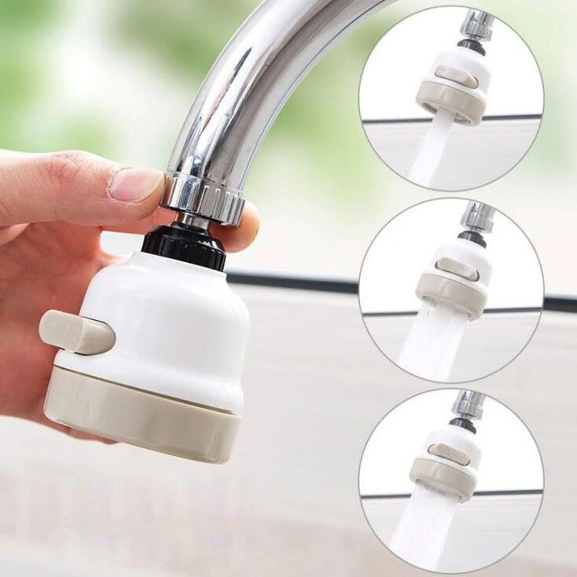 Đầu vòi tăng áp rửa chén bát, điều hướng xoay 360 độ, 3 chế độ, tiết kiệm nước, phù hợp với nhiều loại vòi