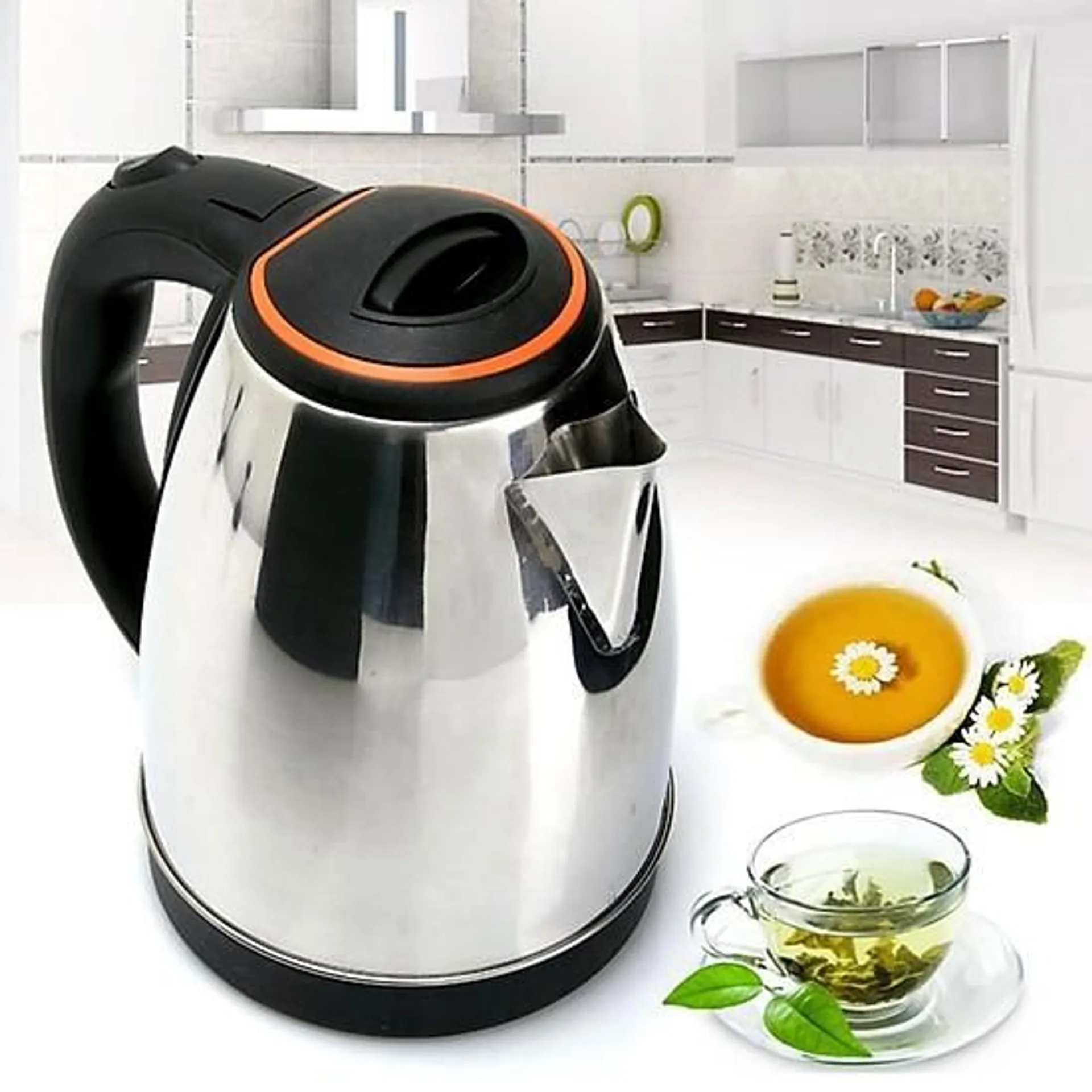 Ấm đun nước siêu tốc dung tích 1,8 lít chất liệu inox độ bền cao, bình siêu tốc
