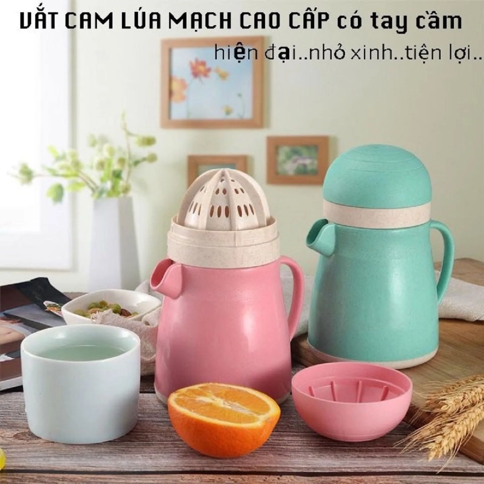 Dụng cụ vắt cam lúa mạch có tay cầm, máy vắt cam cầm tay mini, cốc ép cam (ảnh 3/5)