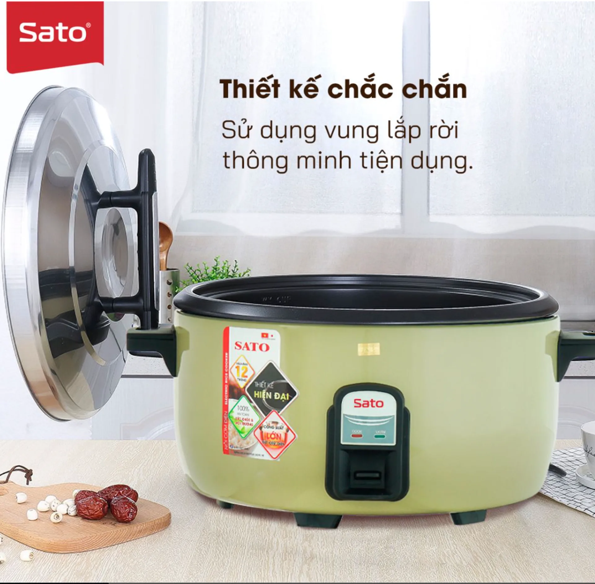 Nồi cơm điện công nghiệp Sato 160C011/Q16 16 Lít (ảnh 4/5)