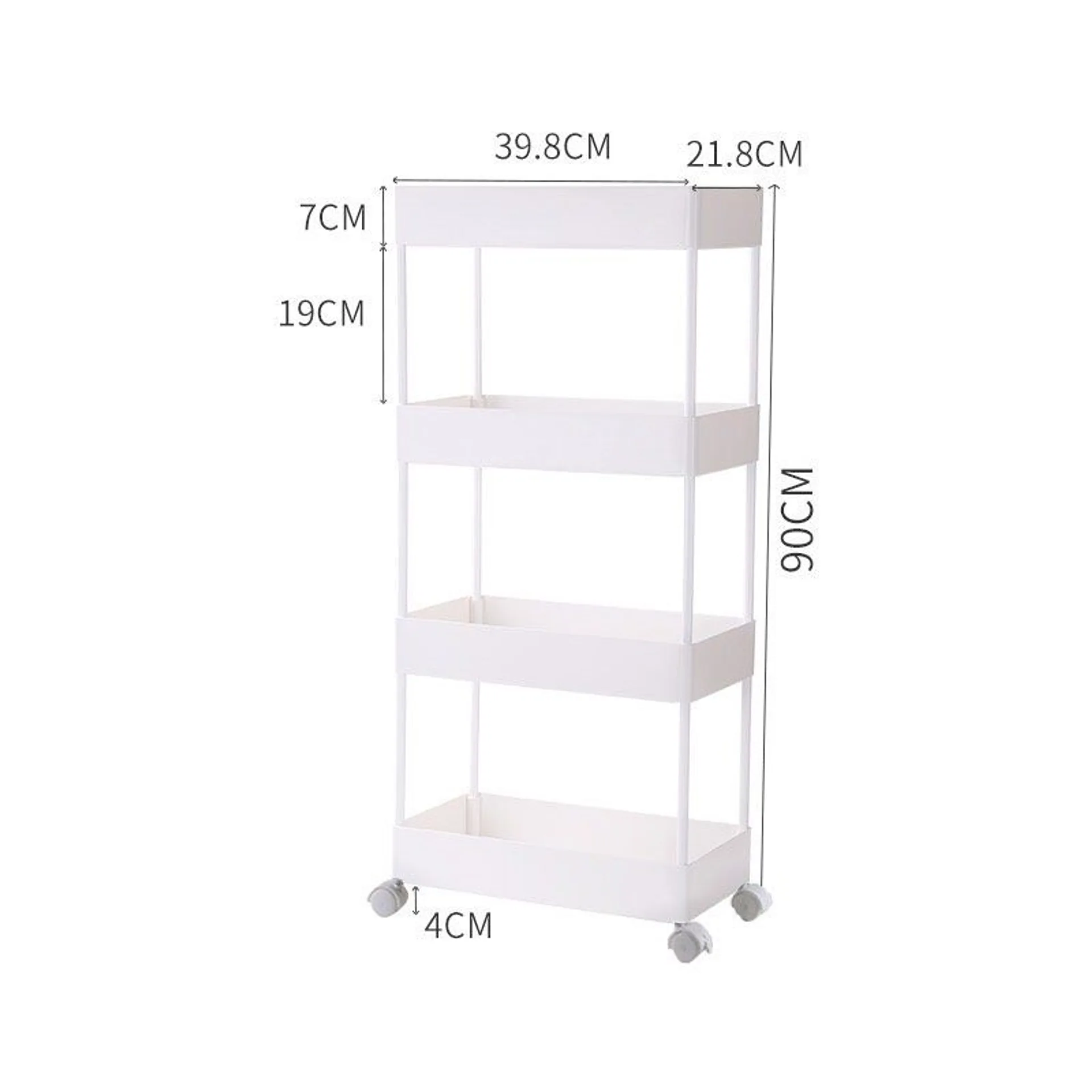 Kệ đựng đồ đa năng 4 tầng có bánh xe, kệ đẩy chuyển dụng cho spa (ảnh 5/5)