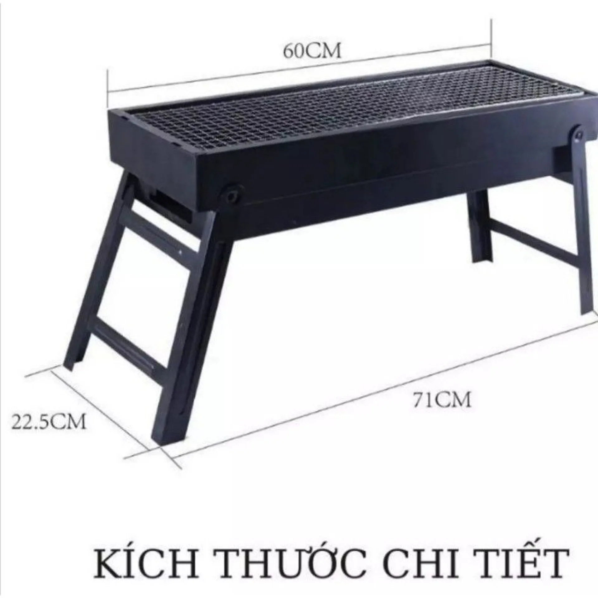 Bếp nướng than hoa dài chống khói hình chữ nhật, bếp nướng bbq ngoài trời (ảnh 5/5)
