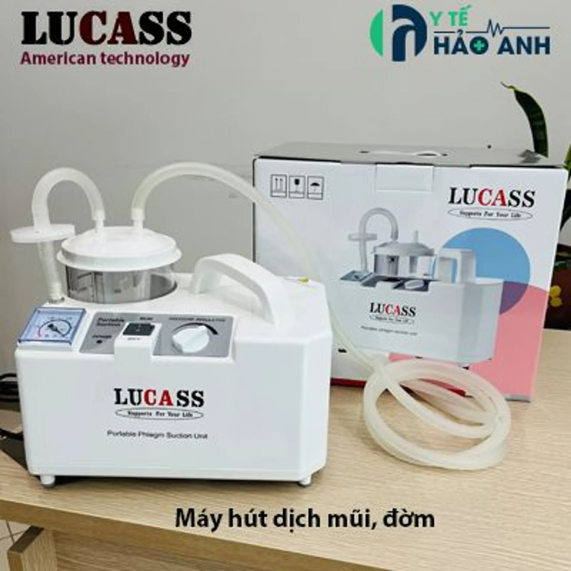 Máy hút dịch 1 bình Lucass SS-6A dùng hút dịch mũi, đờm trong gia đình