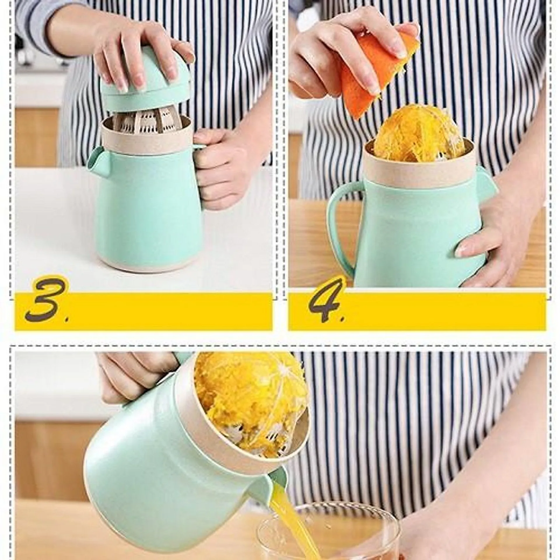 Dụng cụ vắt cam lúa mạch có tay cầm, máy vắt cam cầm tay mini, cốc ép cam (ảnh 5/5)
