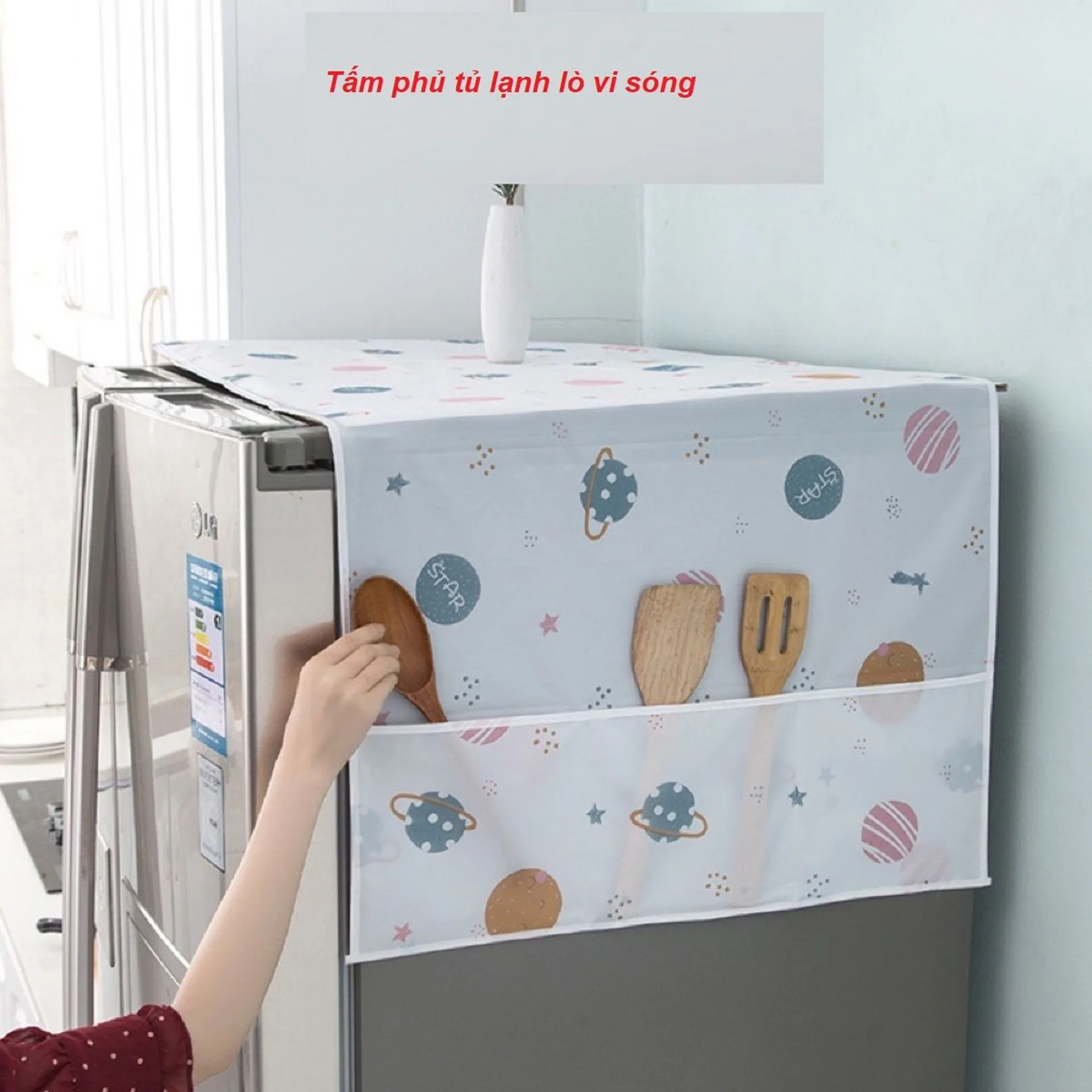Tấm phủ tủ lạnh lò vi sóng có túi đựng (ảnh 3/6)
