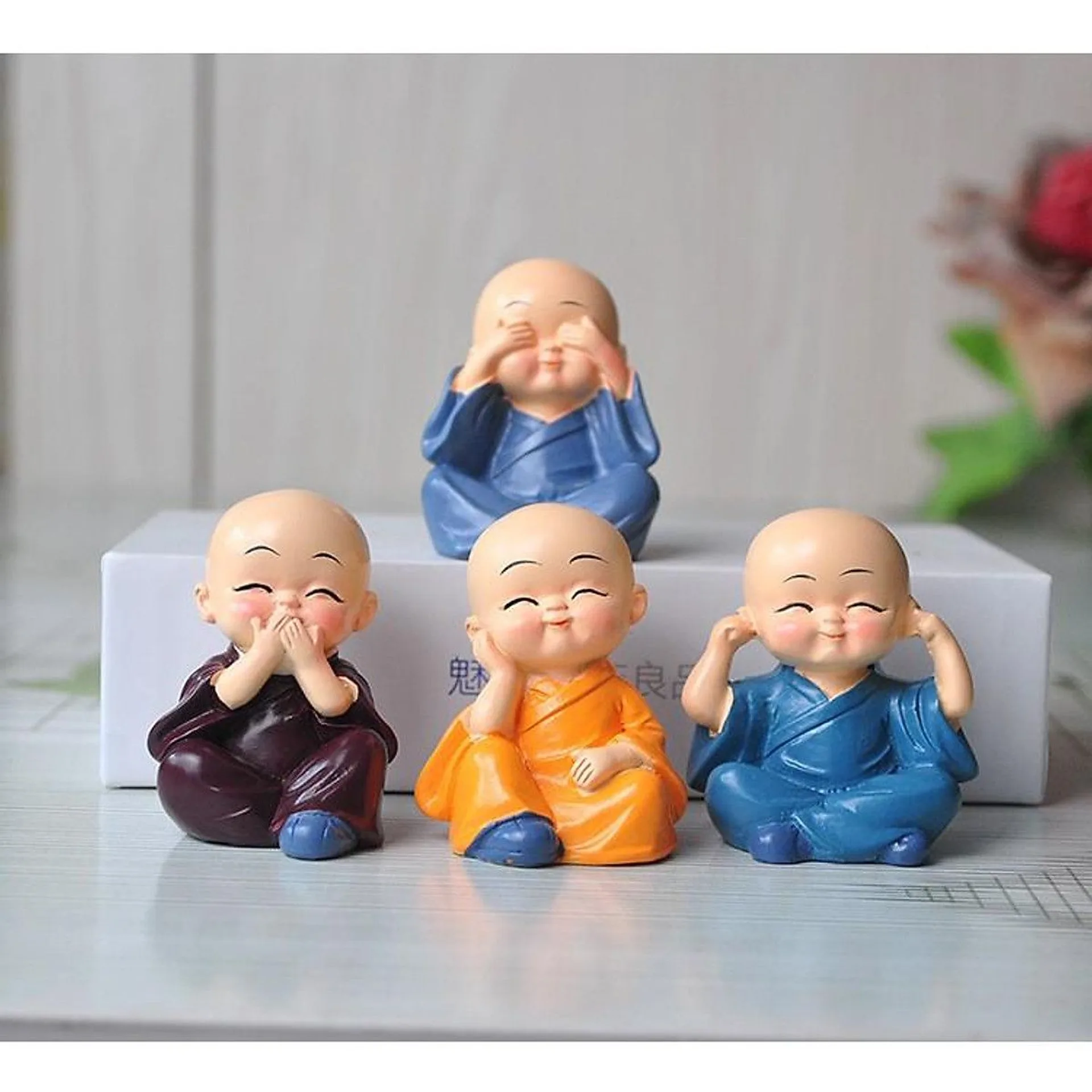 Bộ tượng tứ không 4 vị hòa thượng phong thủy, bộ tượng để ô tô bàn làm việc (ảnh 5/5)