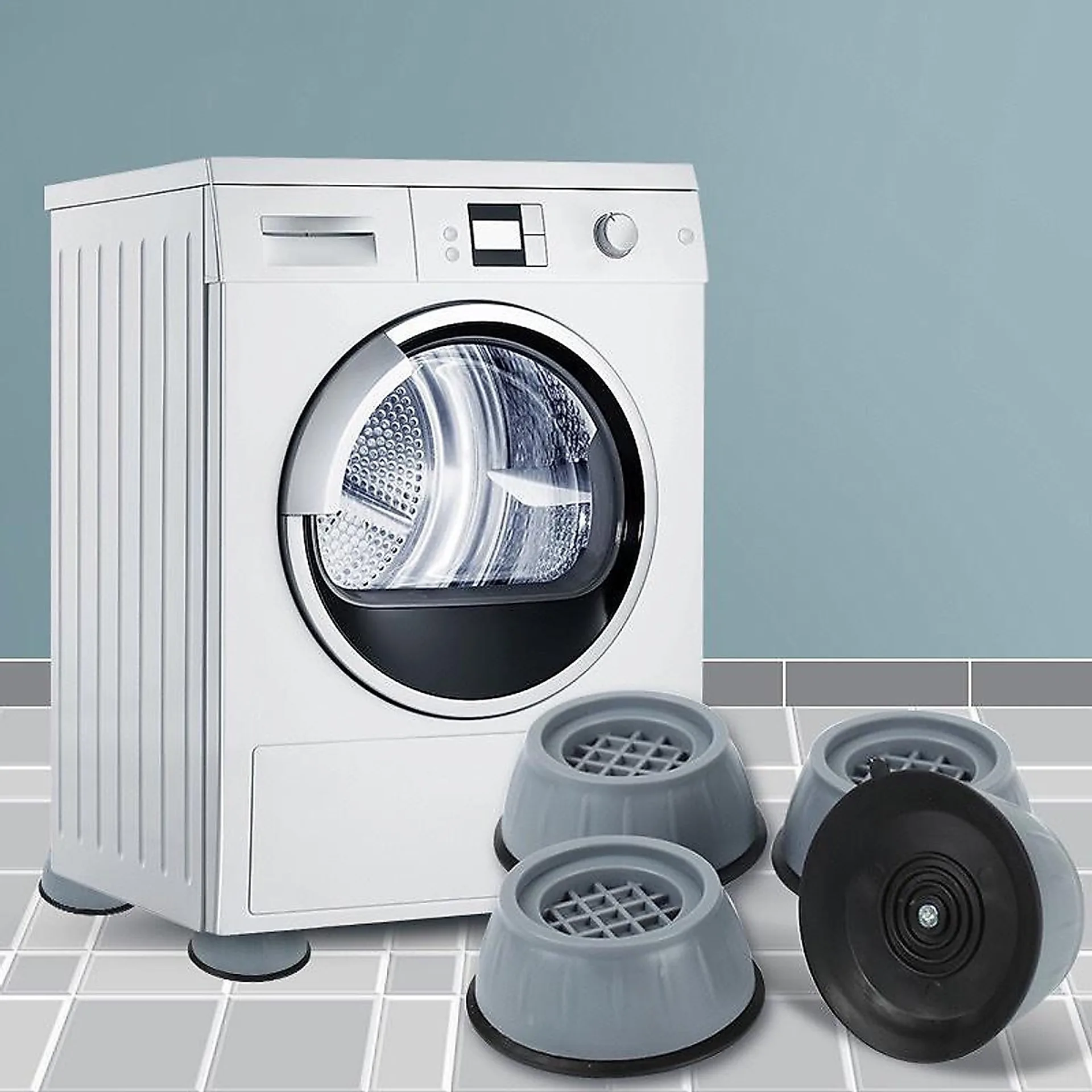 Chân chống rung máy giặt 4 miếng, đế chống ồn cách điện bảo vệ thiết bị sử dụng an toàn cho gia đình