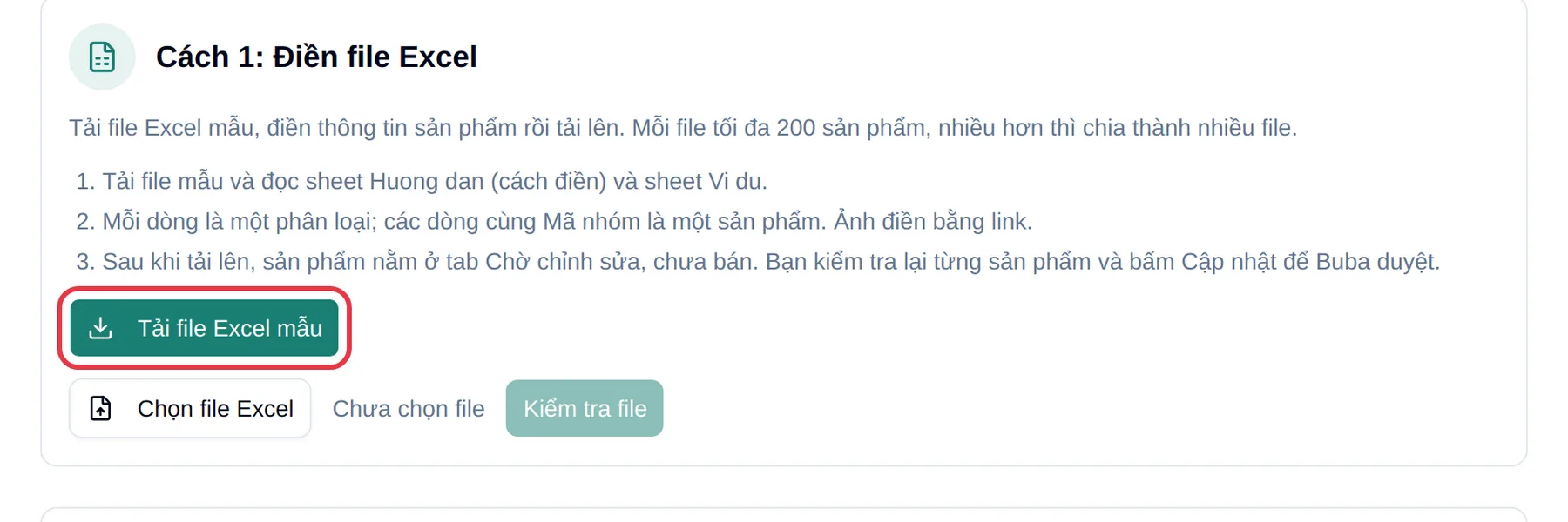 Tải file Excel mẫu