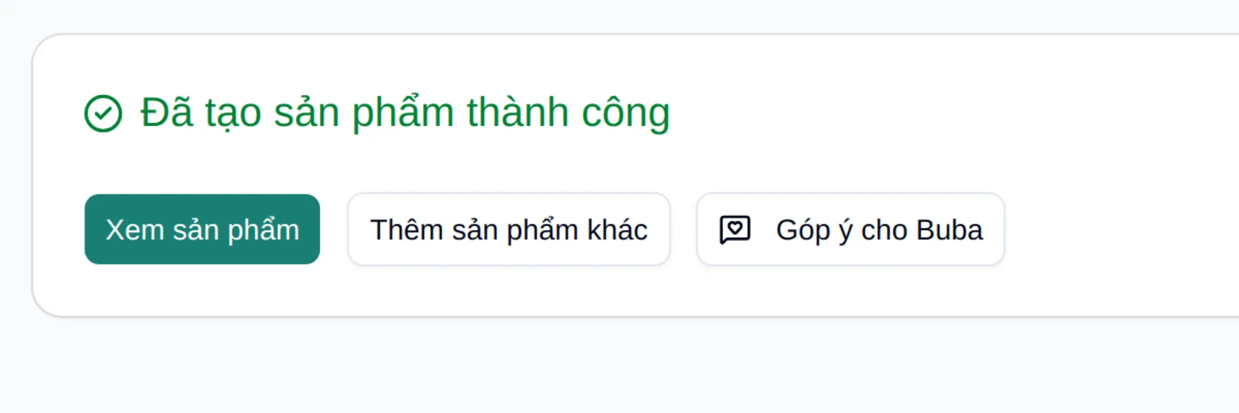 Tạo sản phẩm thành công