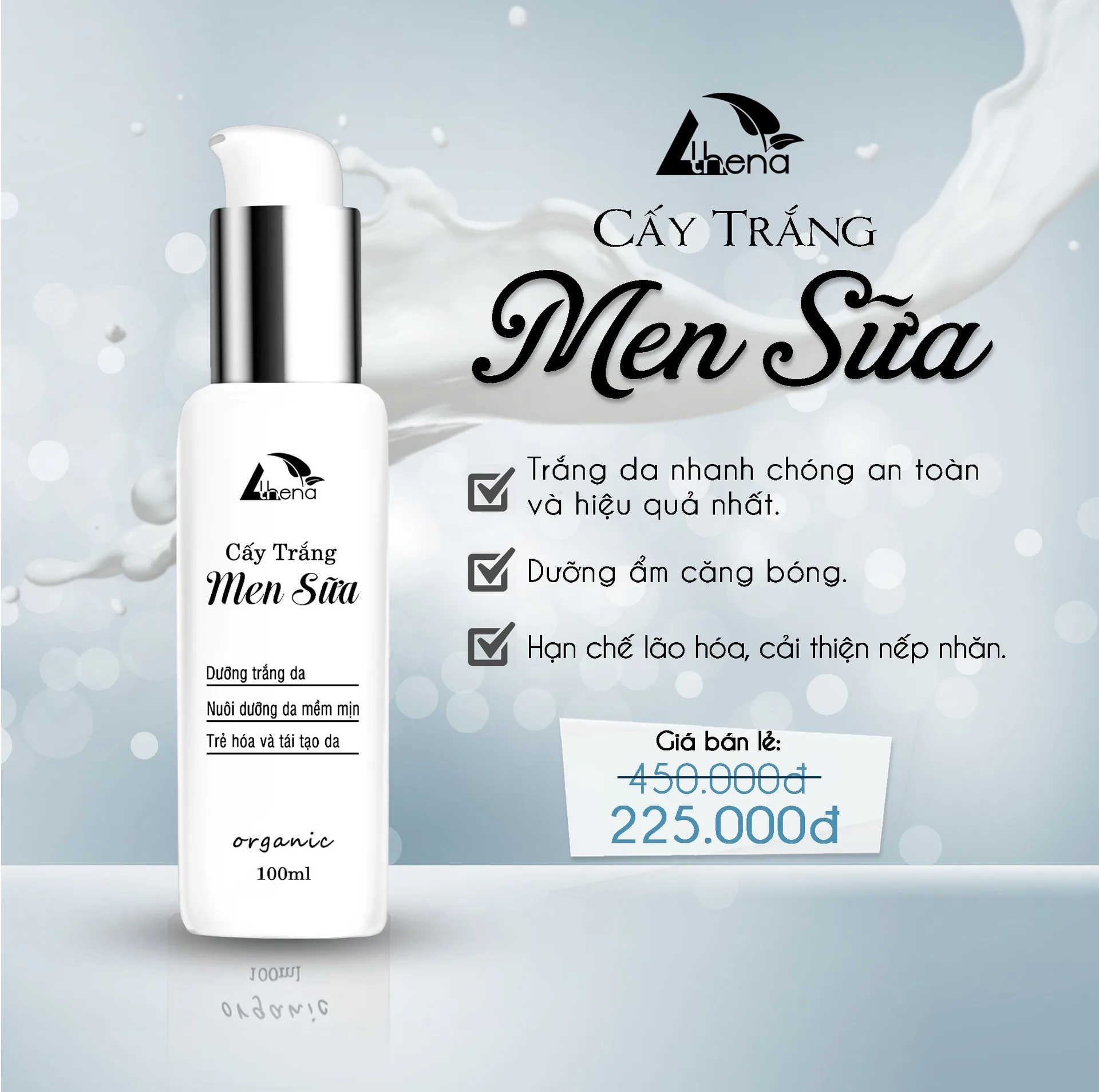 Cấy trắng tinh chất men sữa