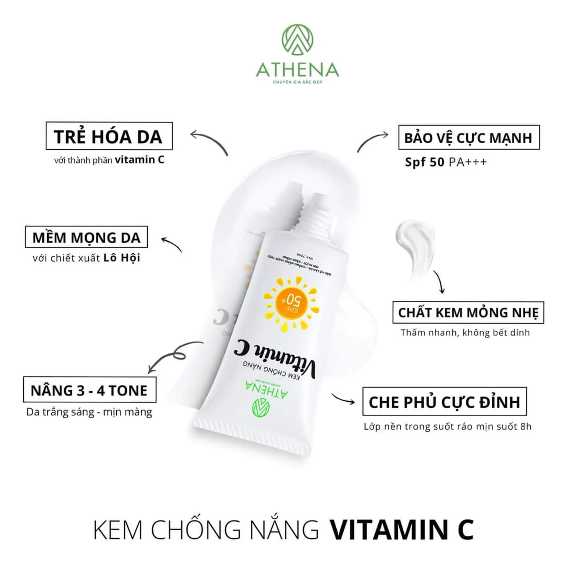 Kem chống nắng Vitamin C tuýp 70ml