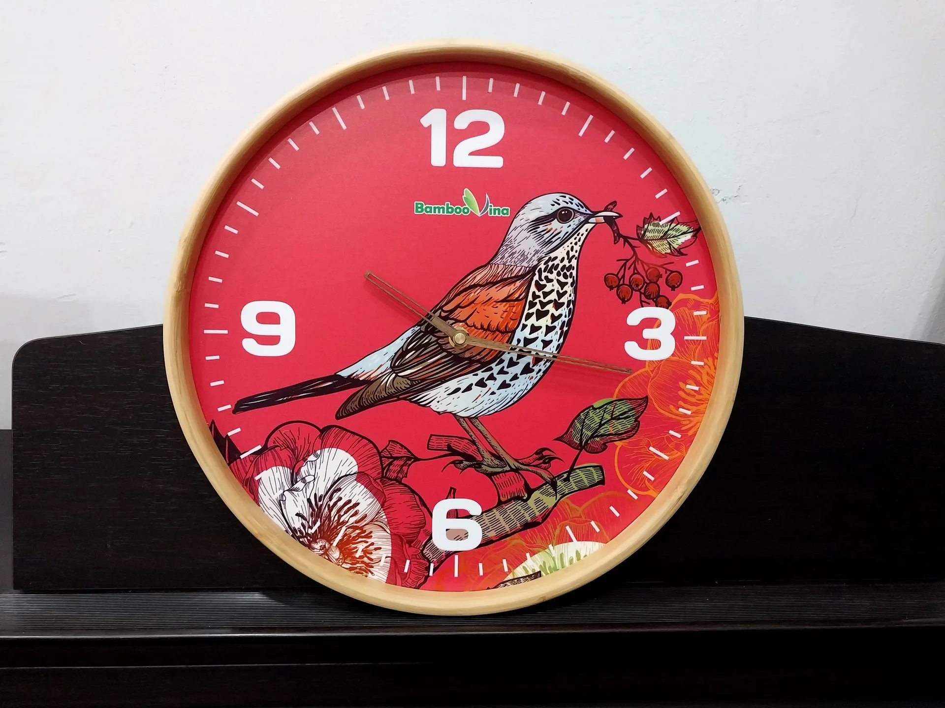 Đồng Hồ Treo Tường Gỗ Tre D30cm